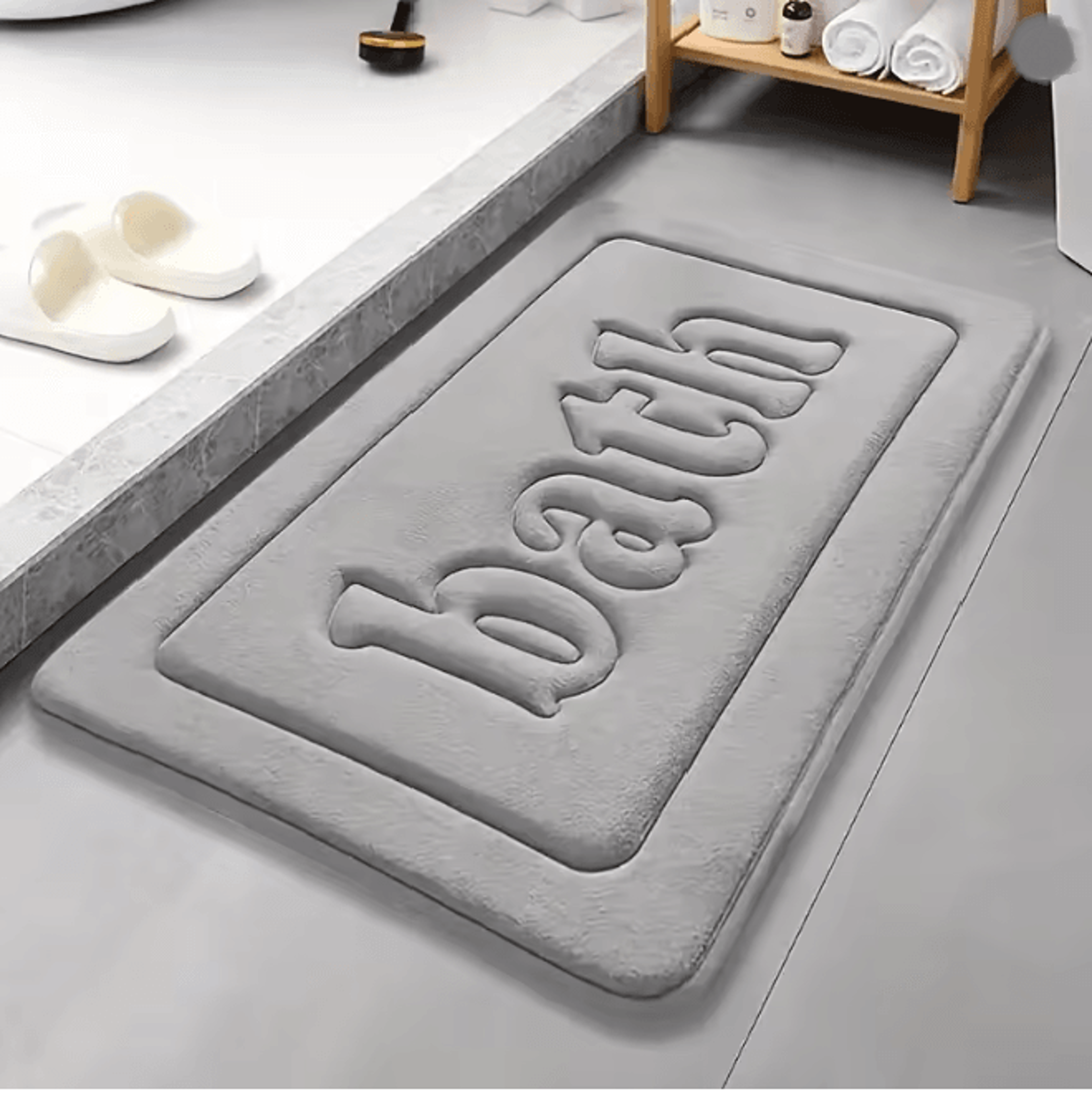 SoftFlannel AntiSlip Absorbent Bathroom Floor Mat 0