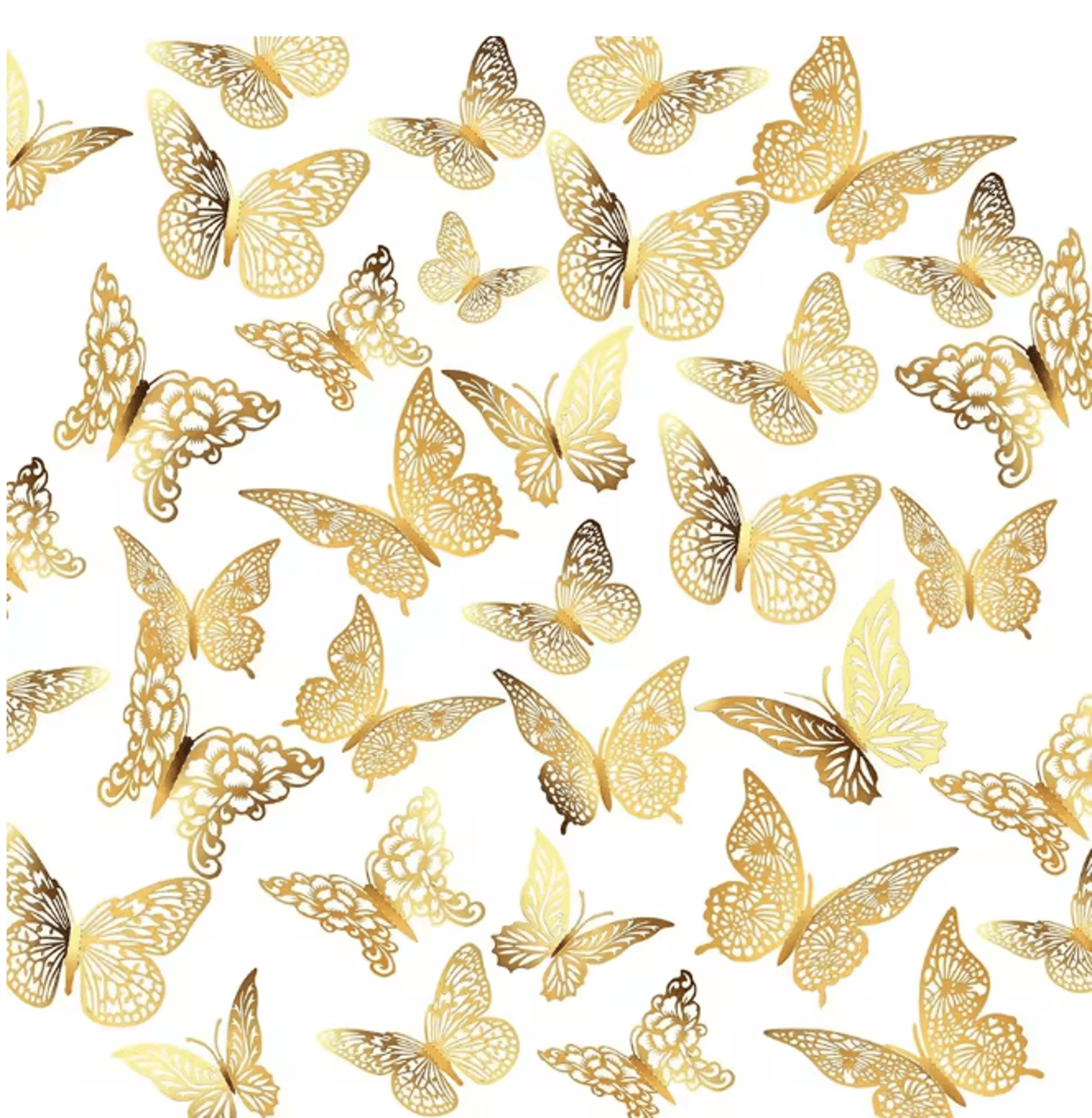 GoldenFlutter 3D Butterfly Wall Decor 48 Pack 0