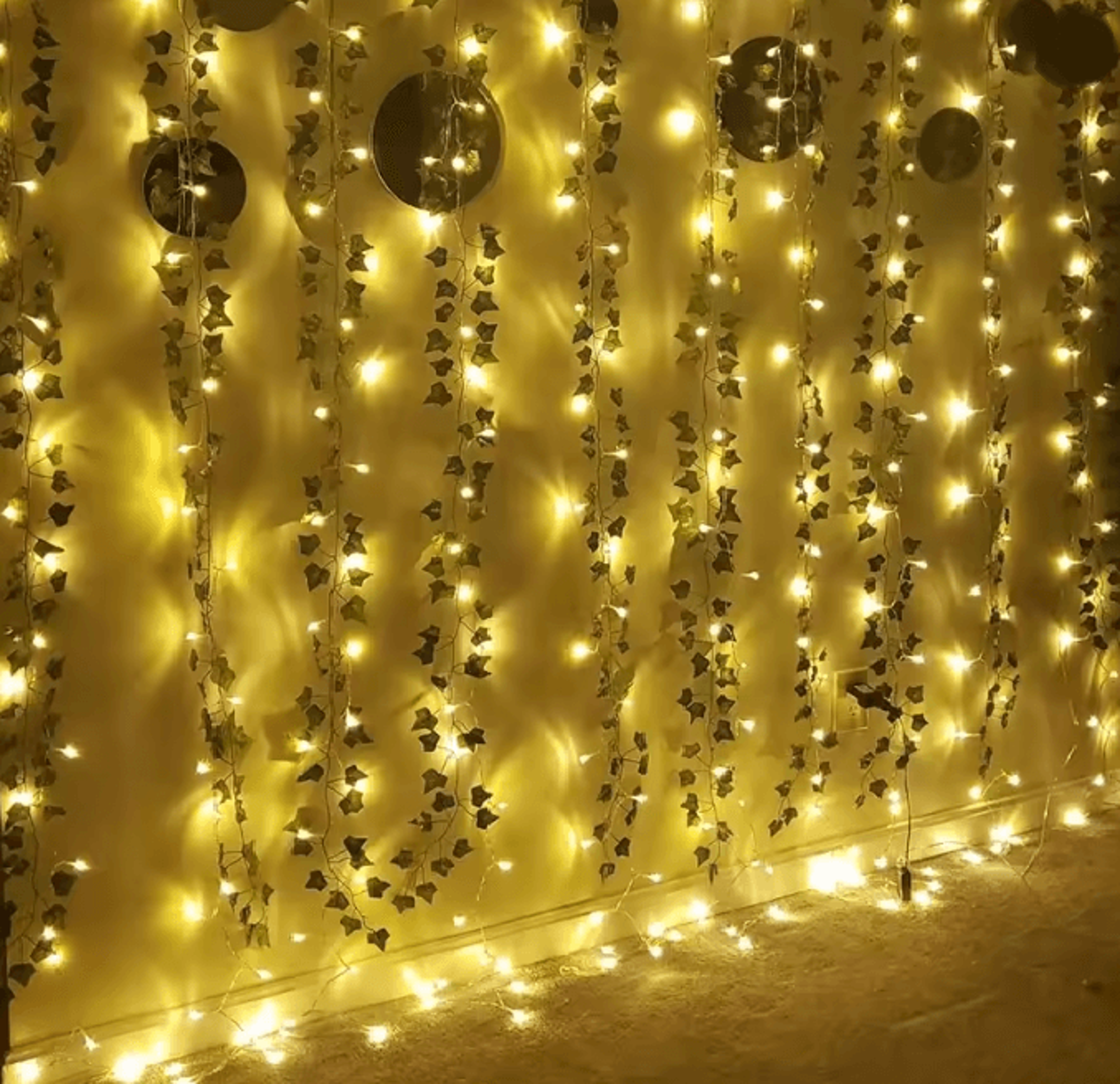 Green Leaf LED Fake Plant String Lights 3