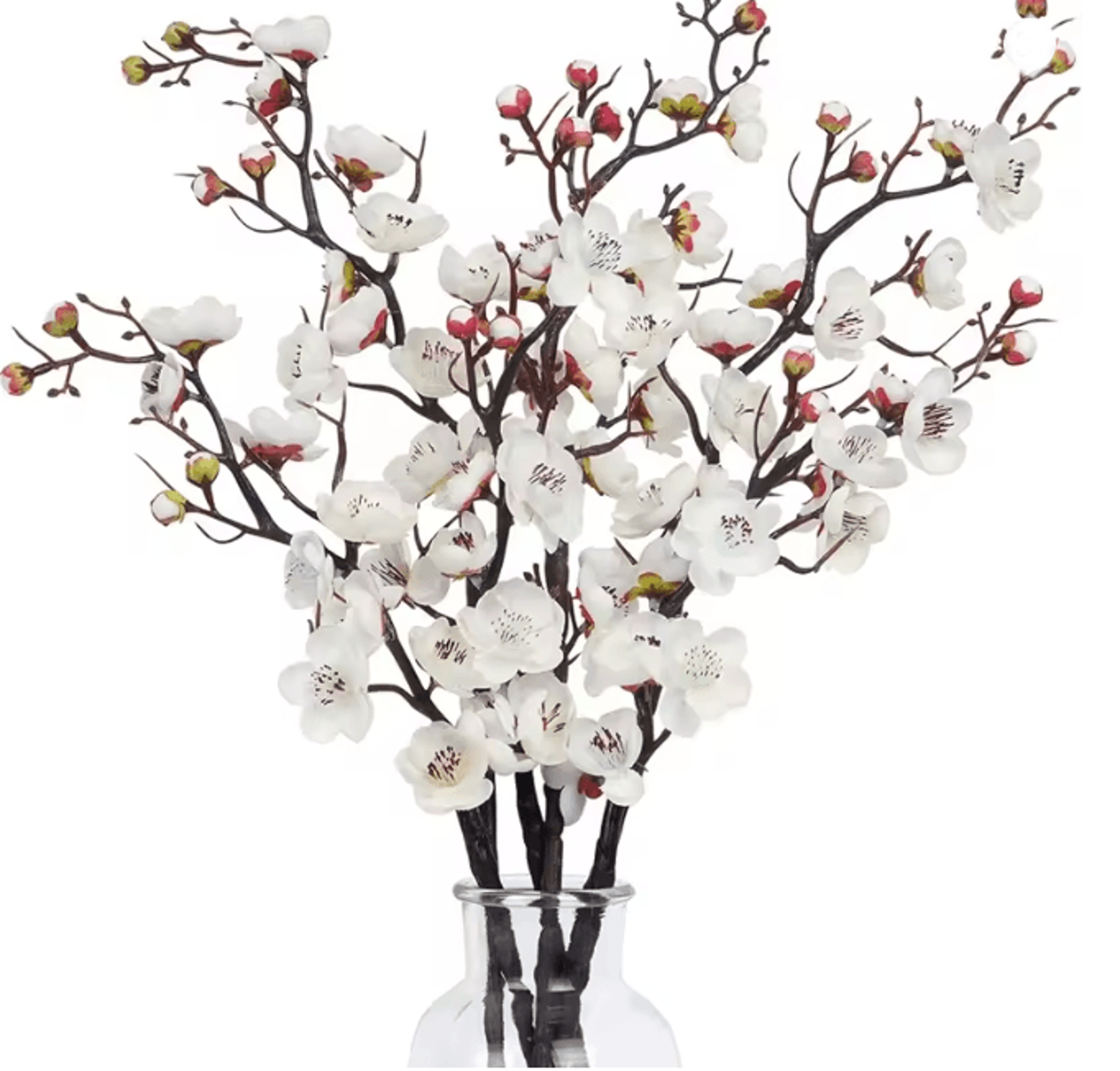 Silk Plum Blossom Artificial Flower Branch 6