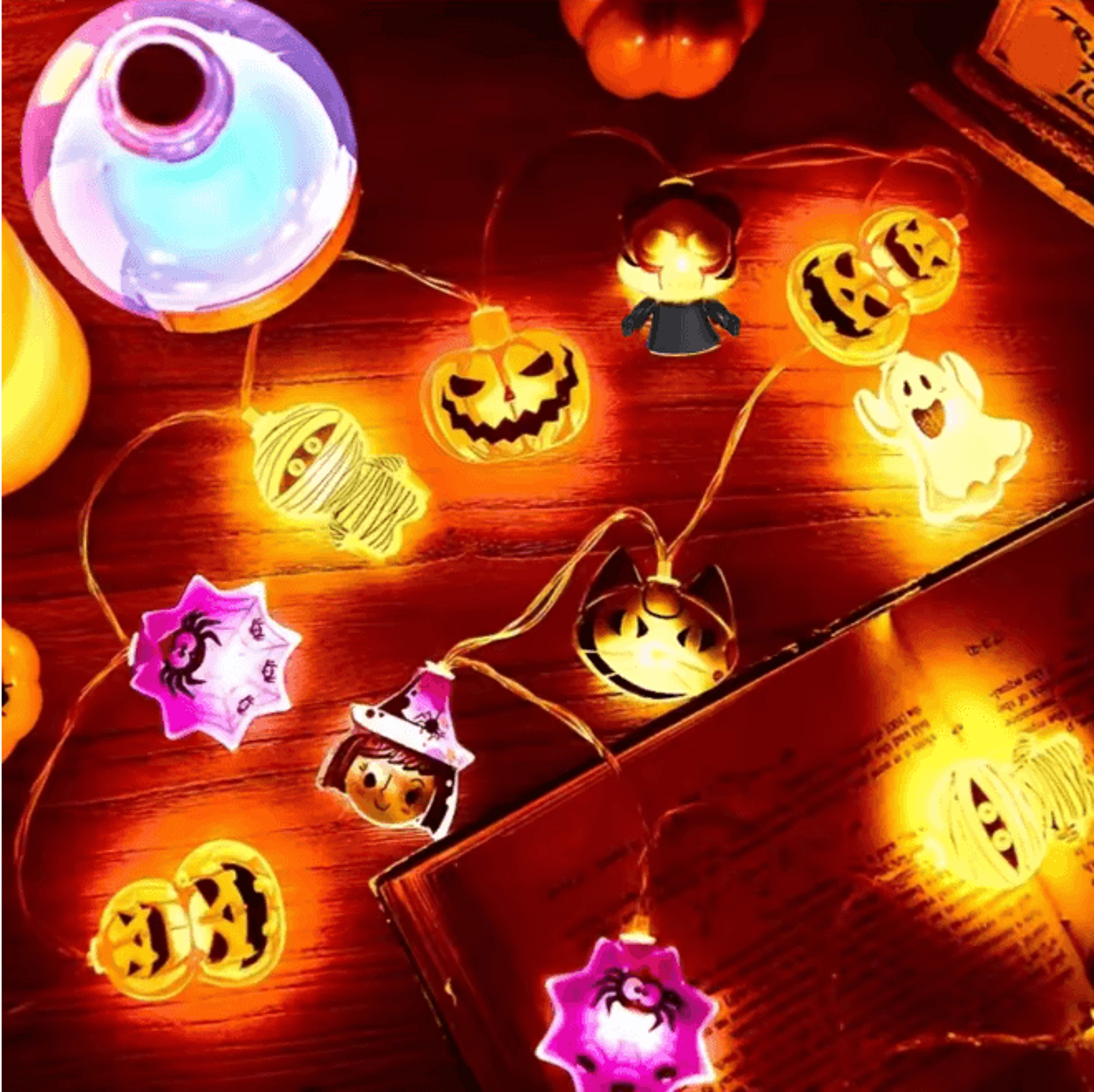Halloween LED String Lights Spooky Decor Set 4