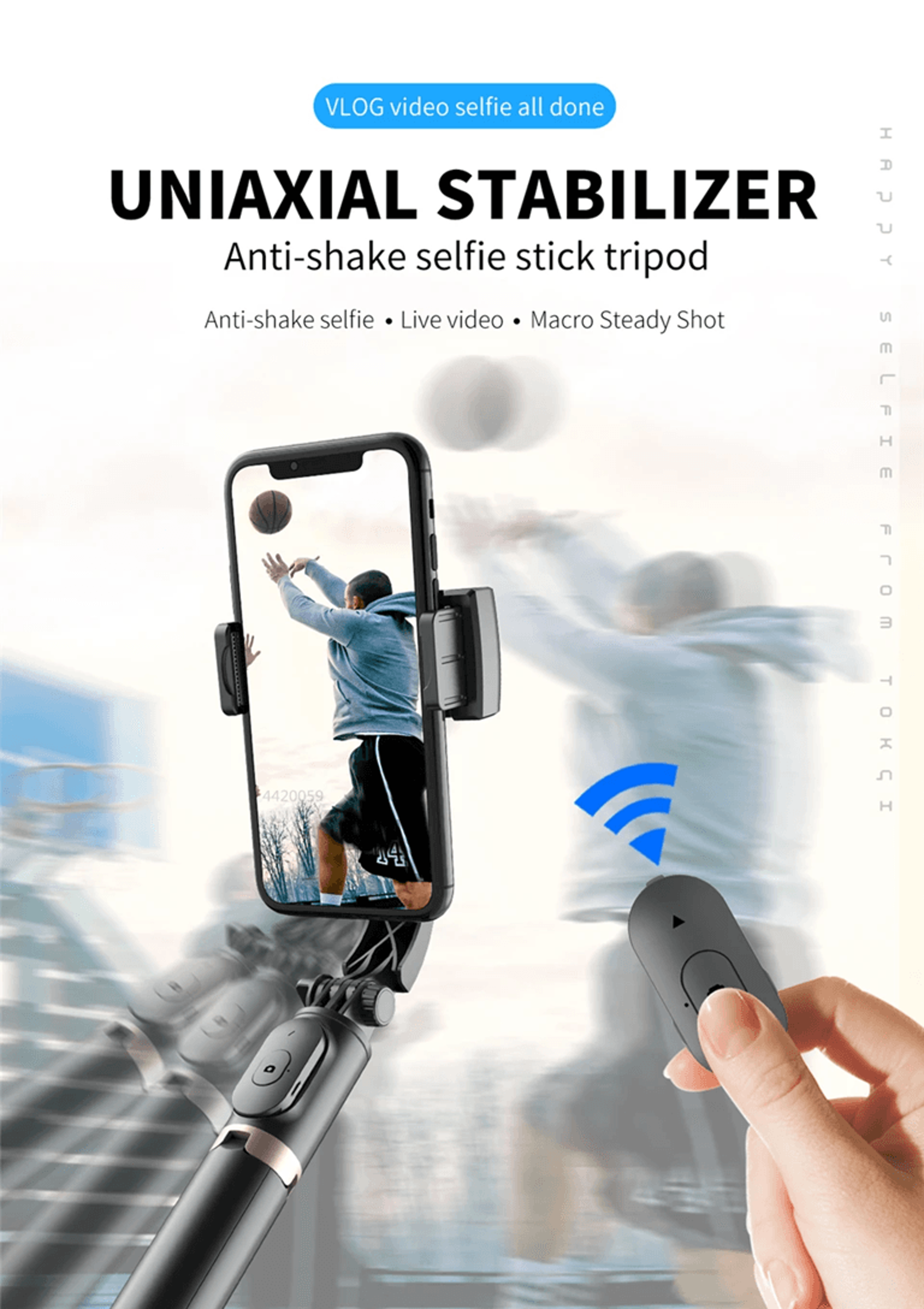 Foldable Gimbal Selfie Stick Tripod 0