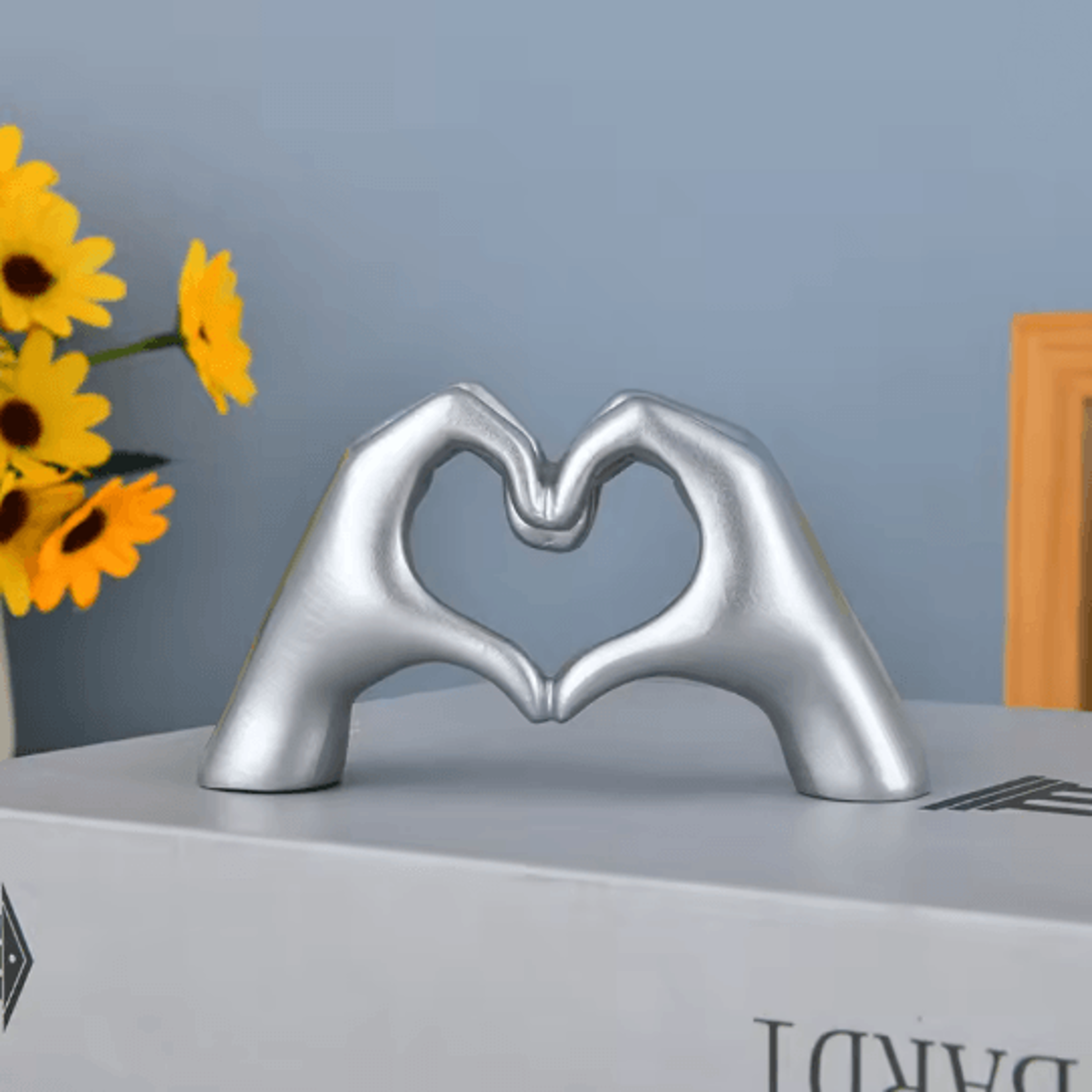Gold Love Hand Gesture Statue 3