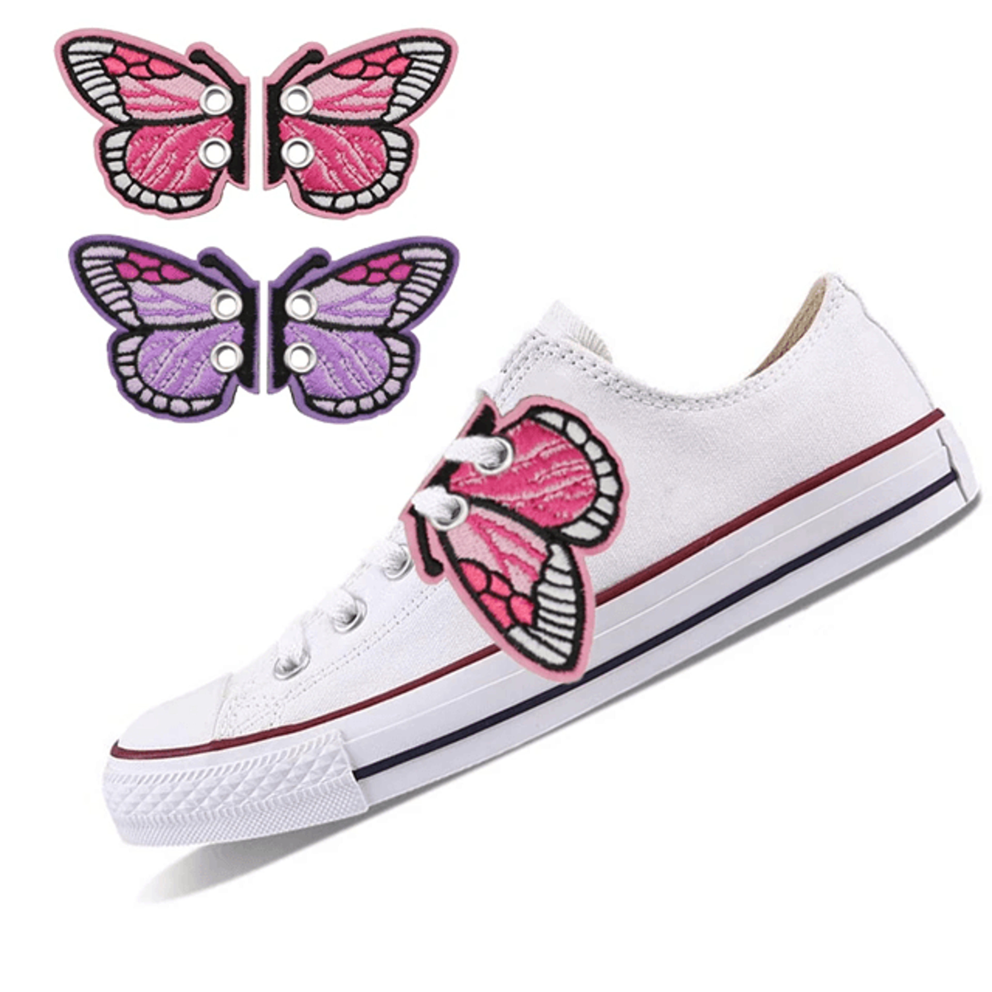Bling Bat Wing Sneaker Charms  Embroidered DIY Shoe Accessory 0