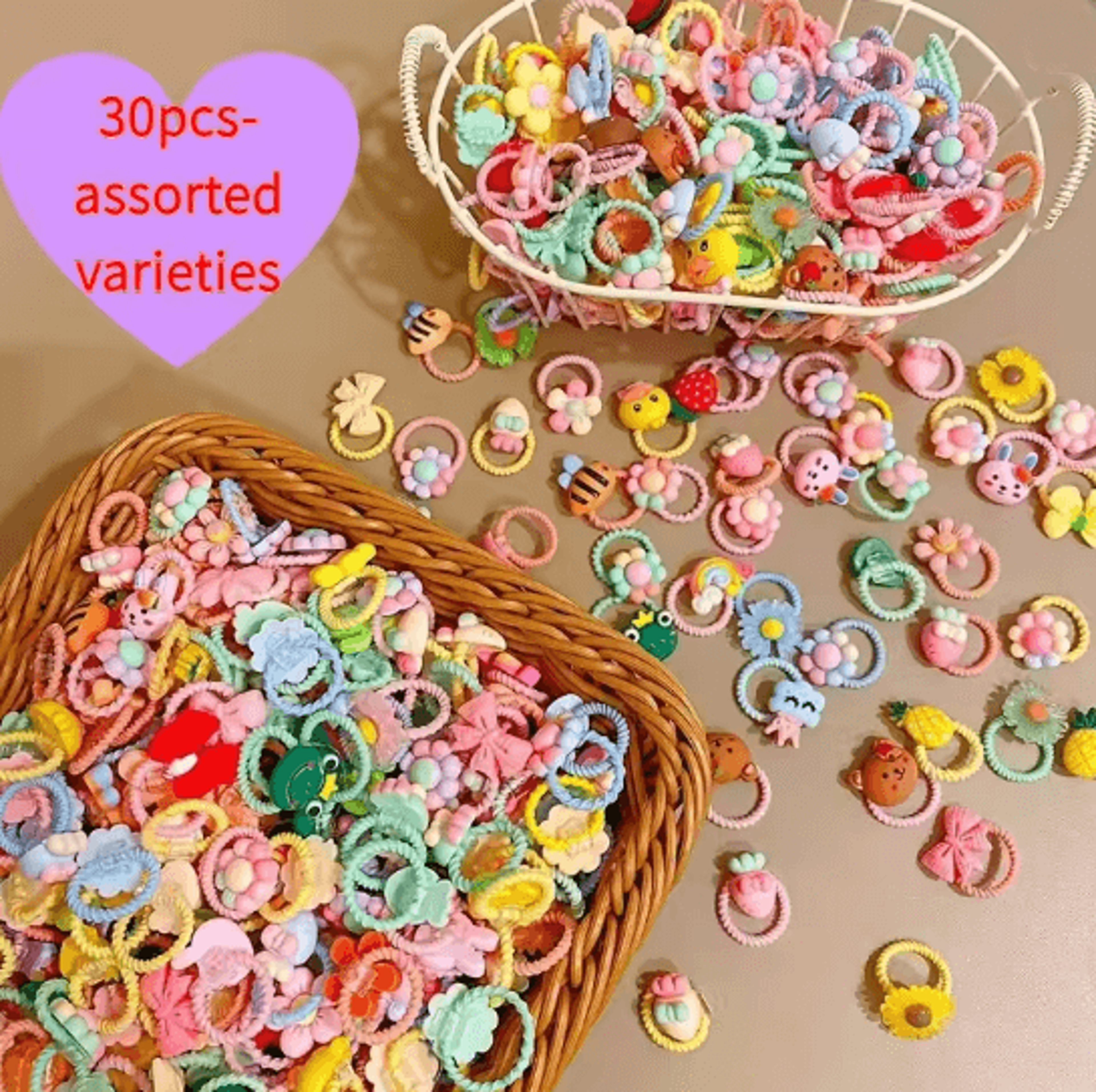 JoyBloom Girls High Elastic Decorative Hair Band Set  30 Pieces 0