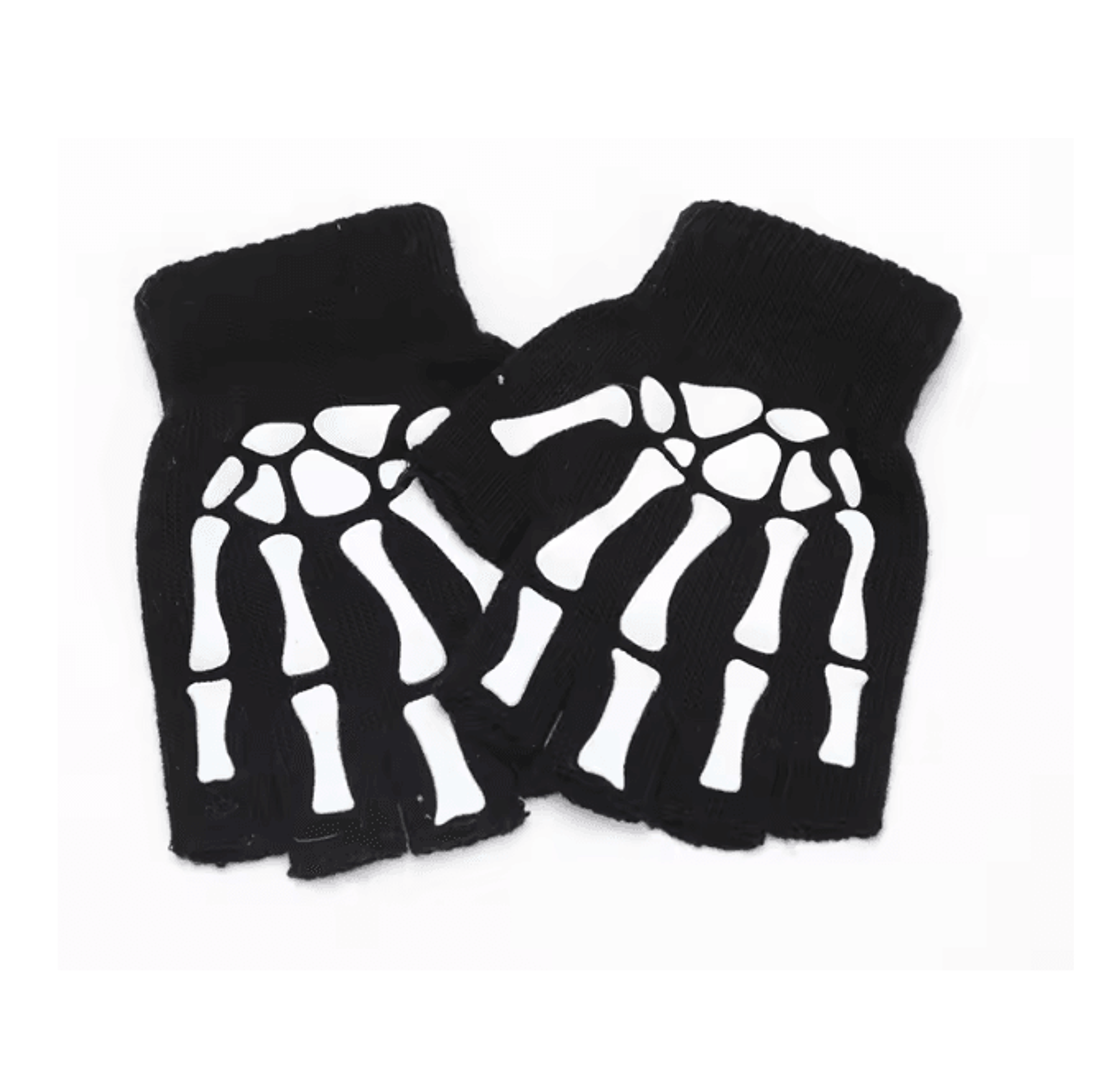 Glowbone Skull Fingerless Gloves 0