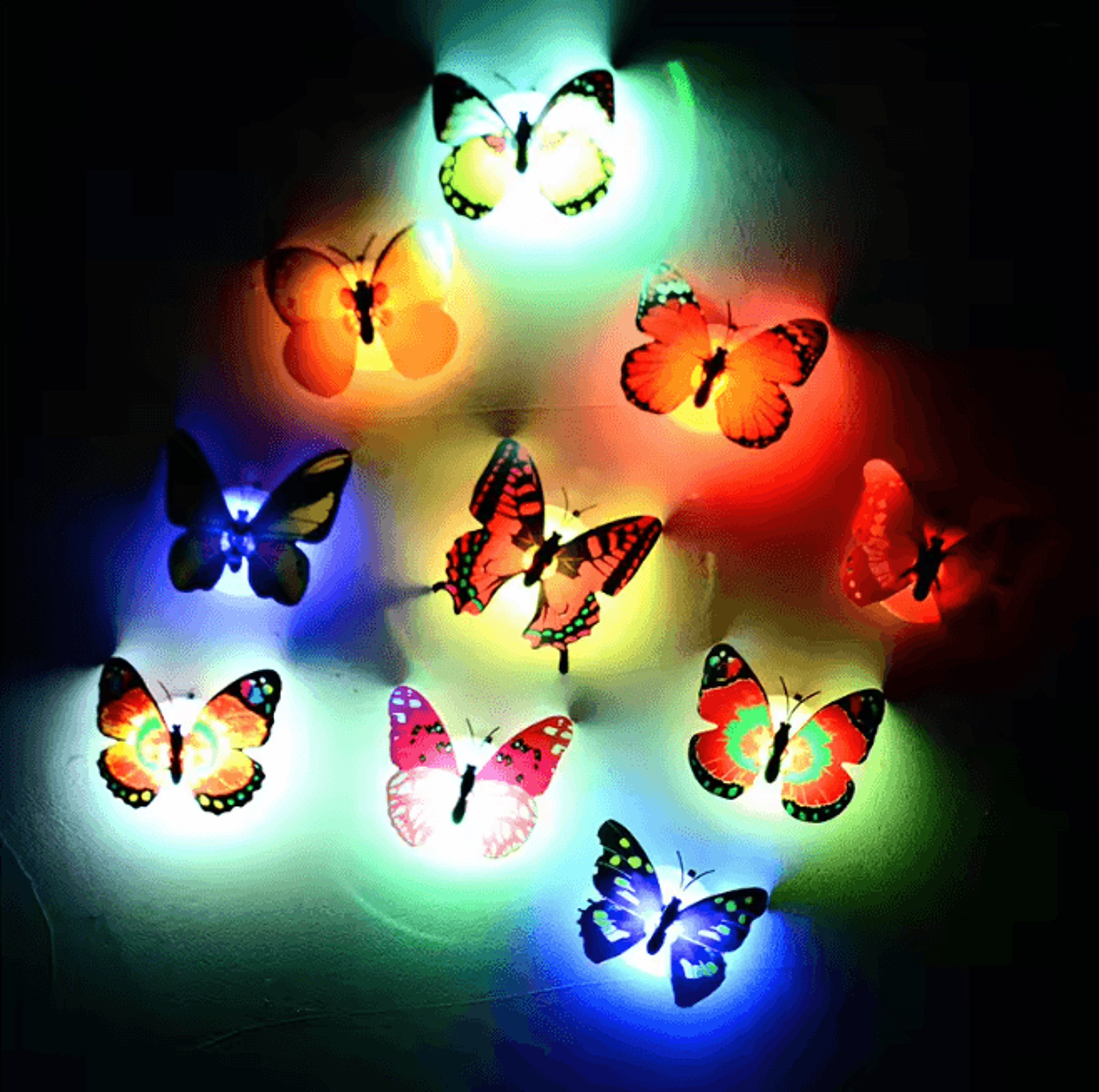 LED Colorful Butterfly Magnet Night Light 1