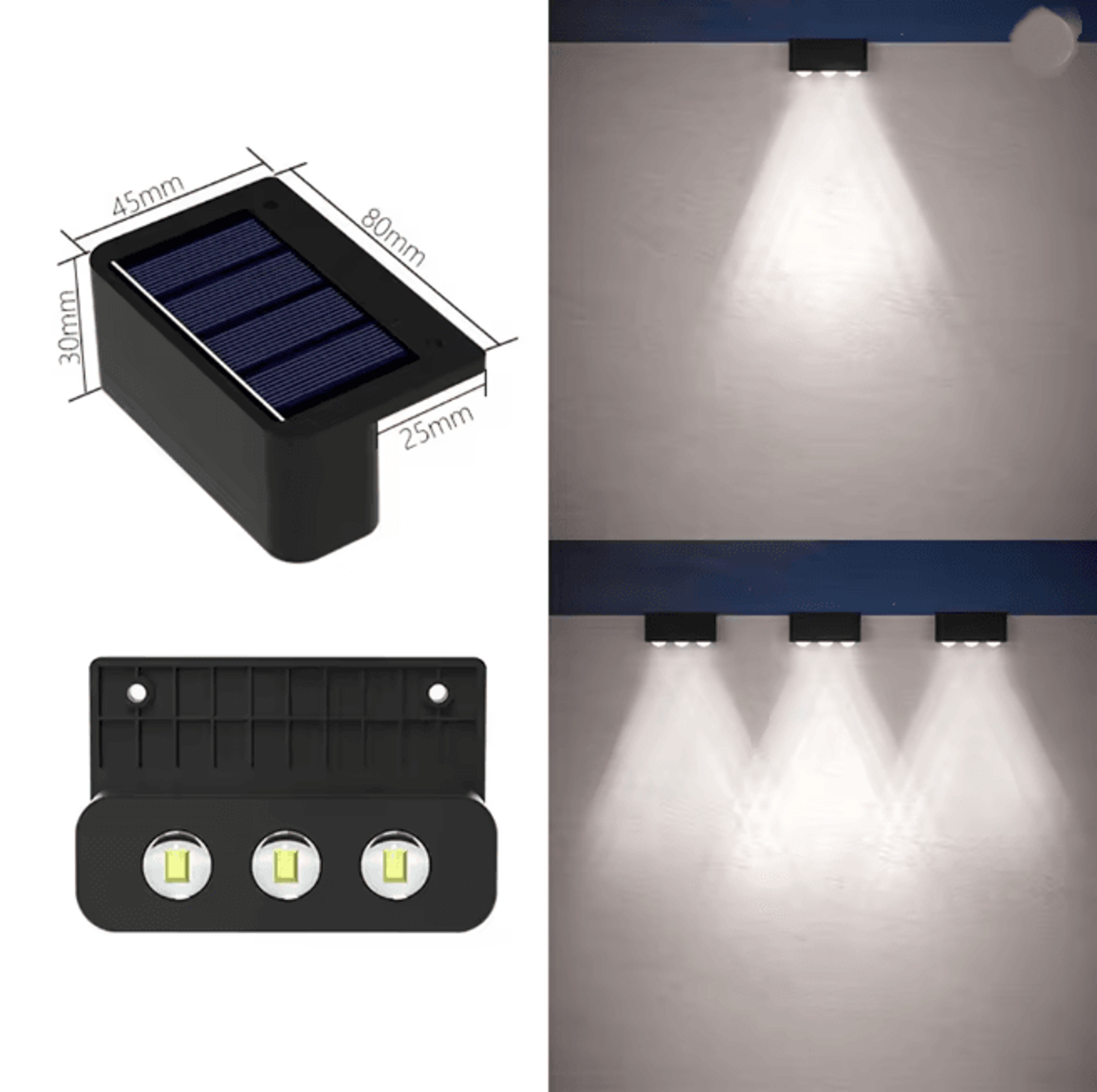 Solar Outdoor Wall Step Light Set 4
