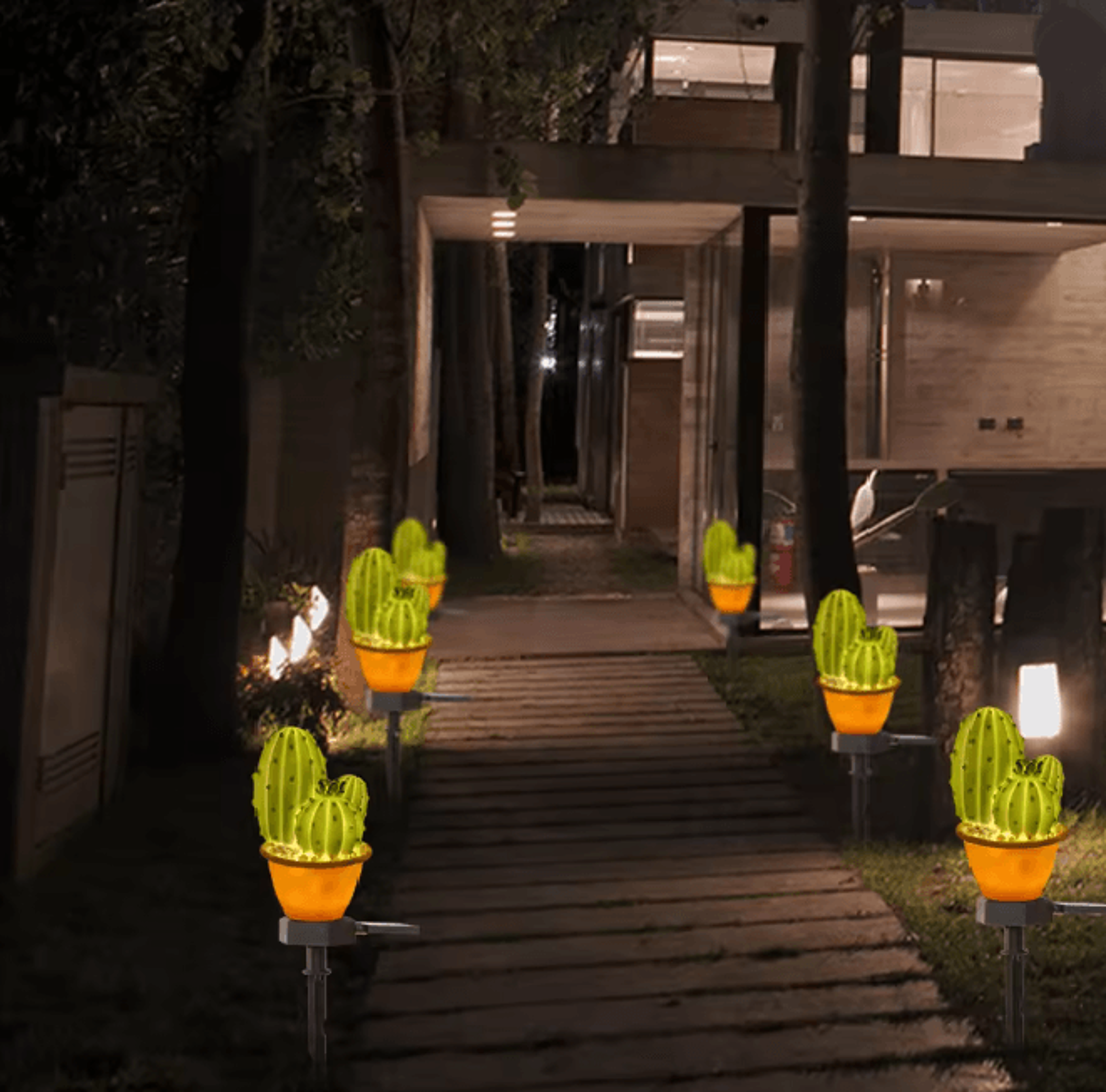 Solar Pineapple Cactus Garden Light 2