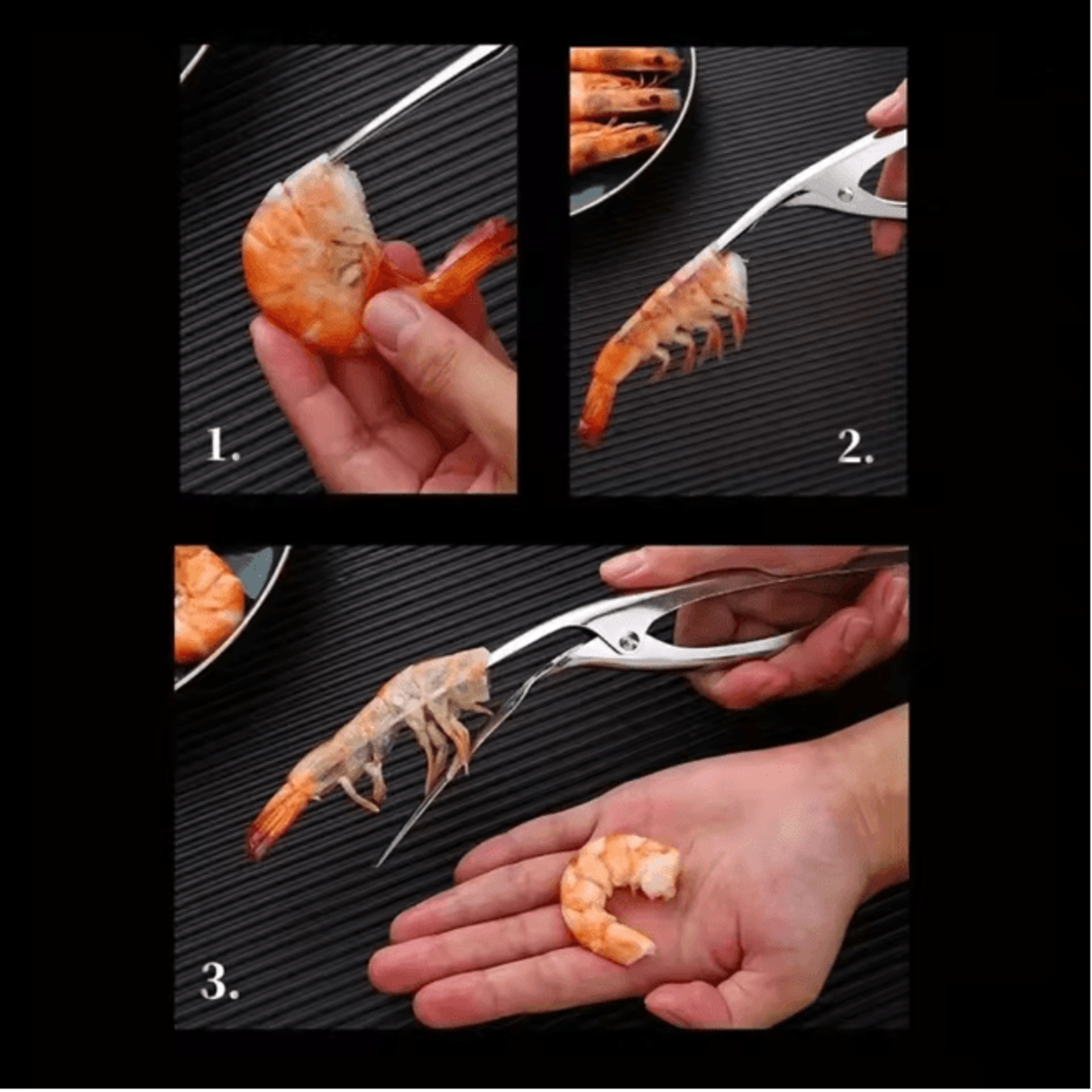 Stainless Steel Shrimp Deveiner Kitchen Seafood Tool 4