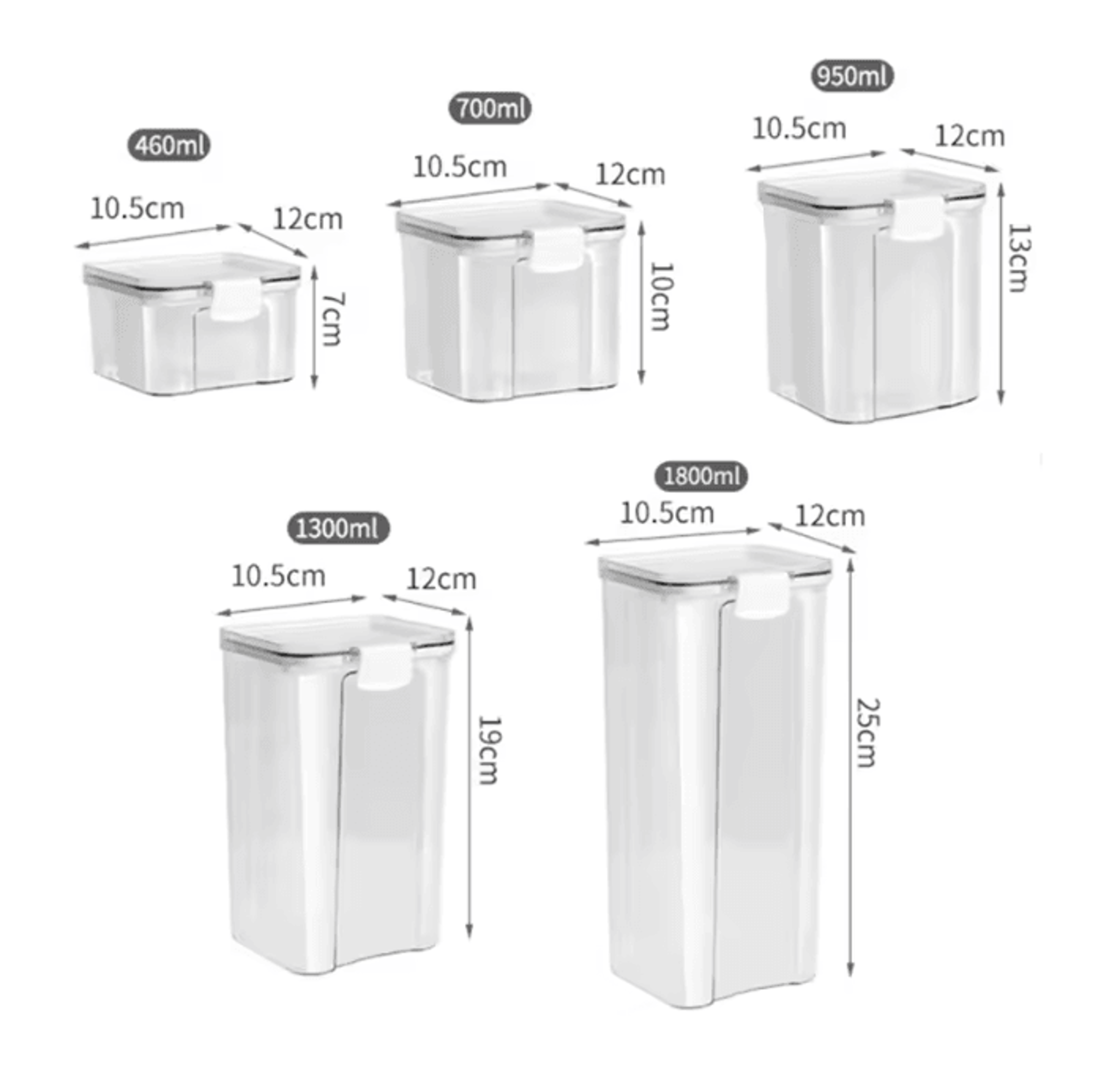 FreshSeal Kitchen Grain Storage Container Set 5