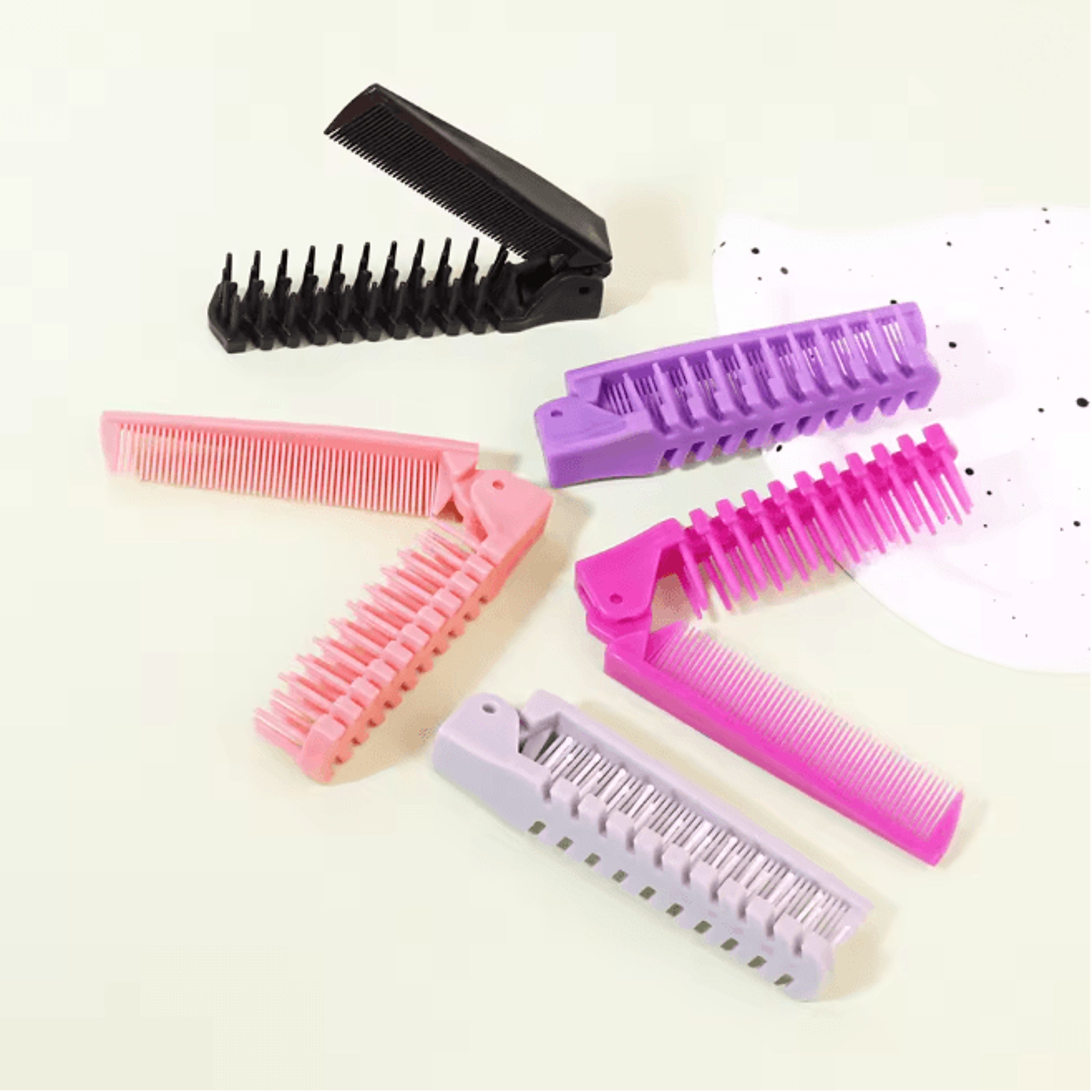 Portable Folding Hair Comb For Travel And Everyday Styling 0