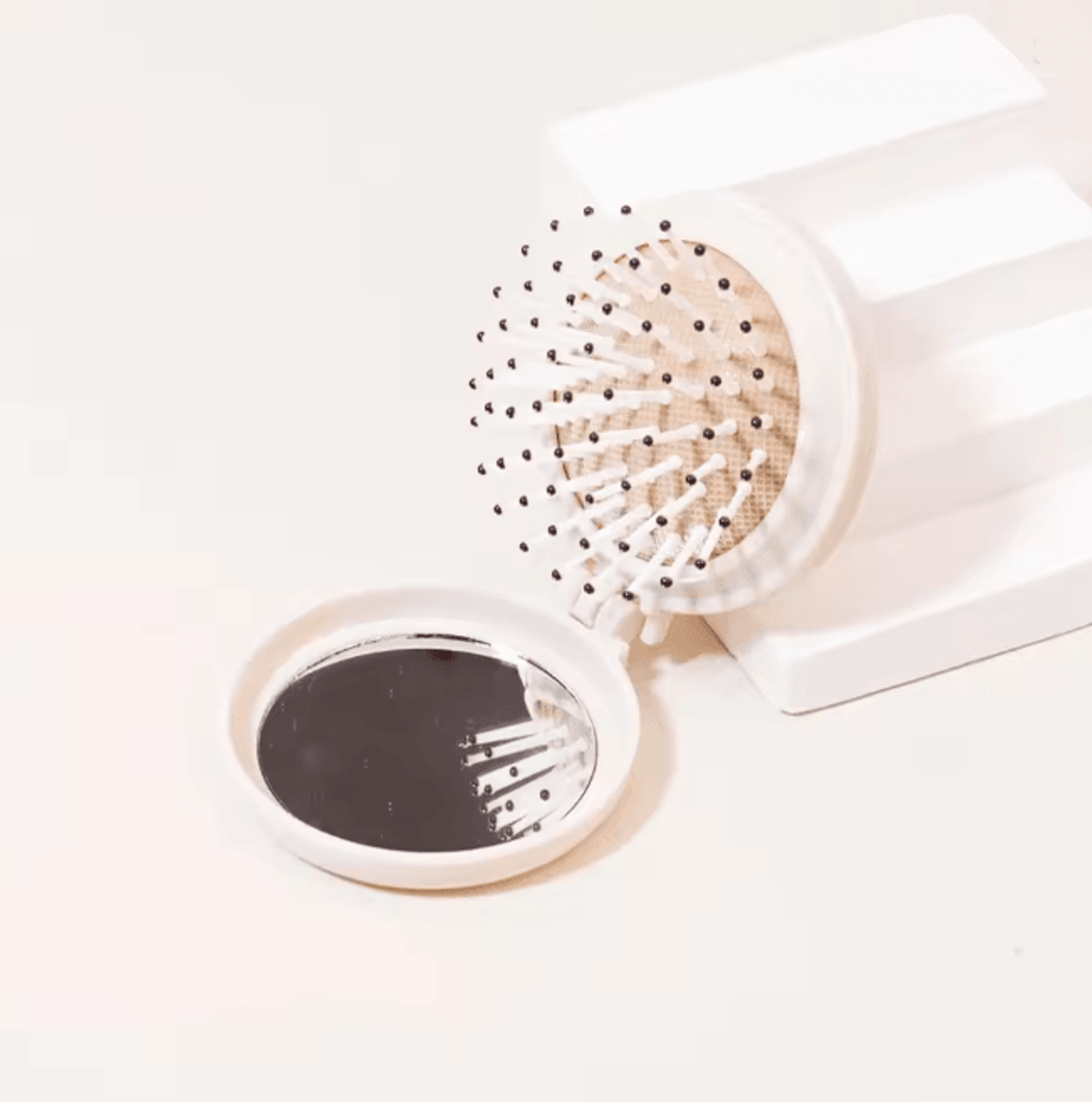 Mini Folding Hair Brush And Mirror For Travel Styling 6