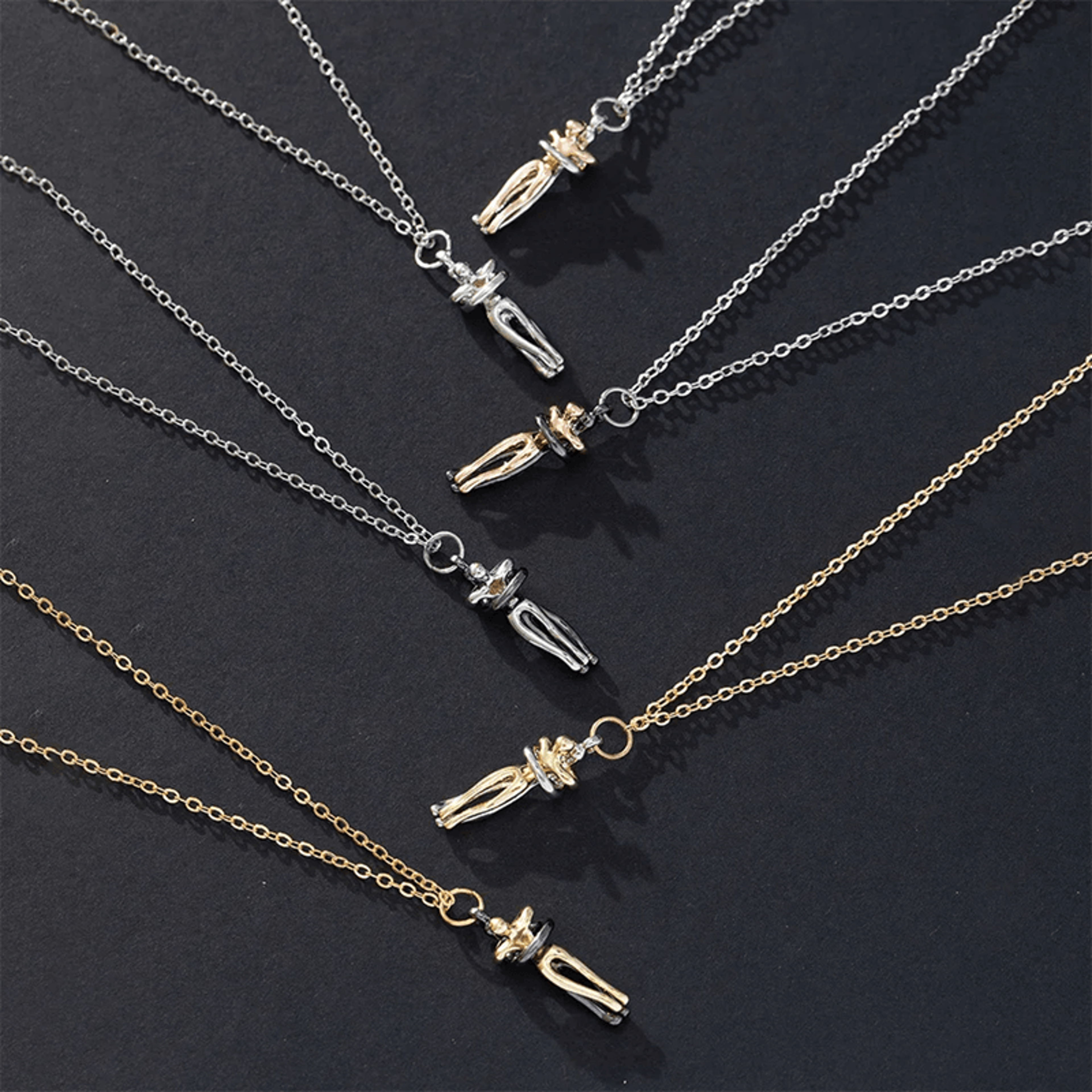 Black Hug Pendant Necklace For Couples And Everyday Style 3