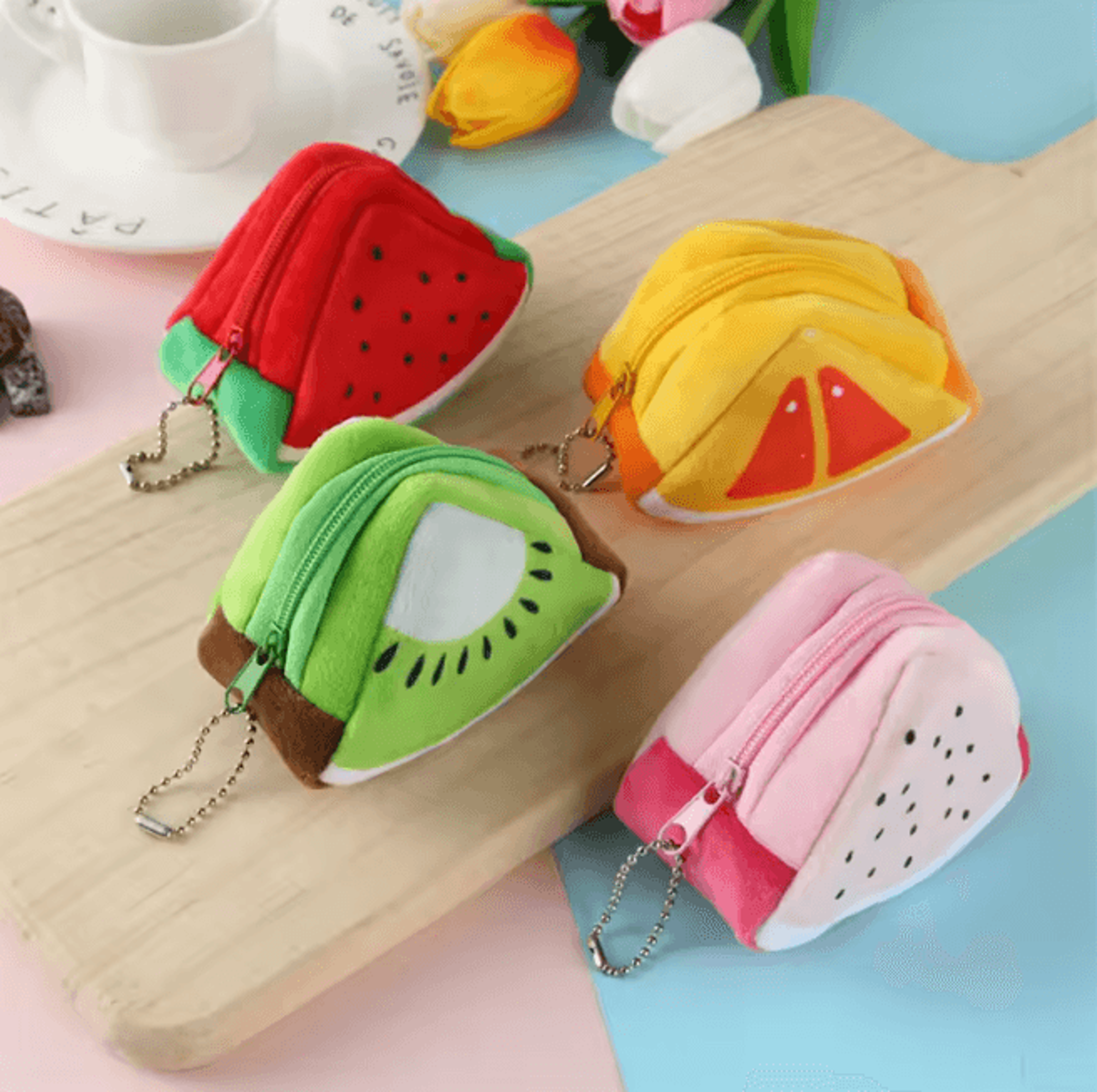 Cartoon Fruit Plush Coin Wallet For Kids 0