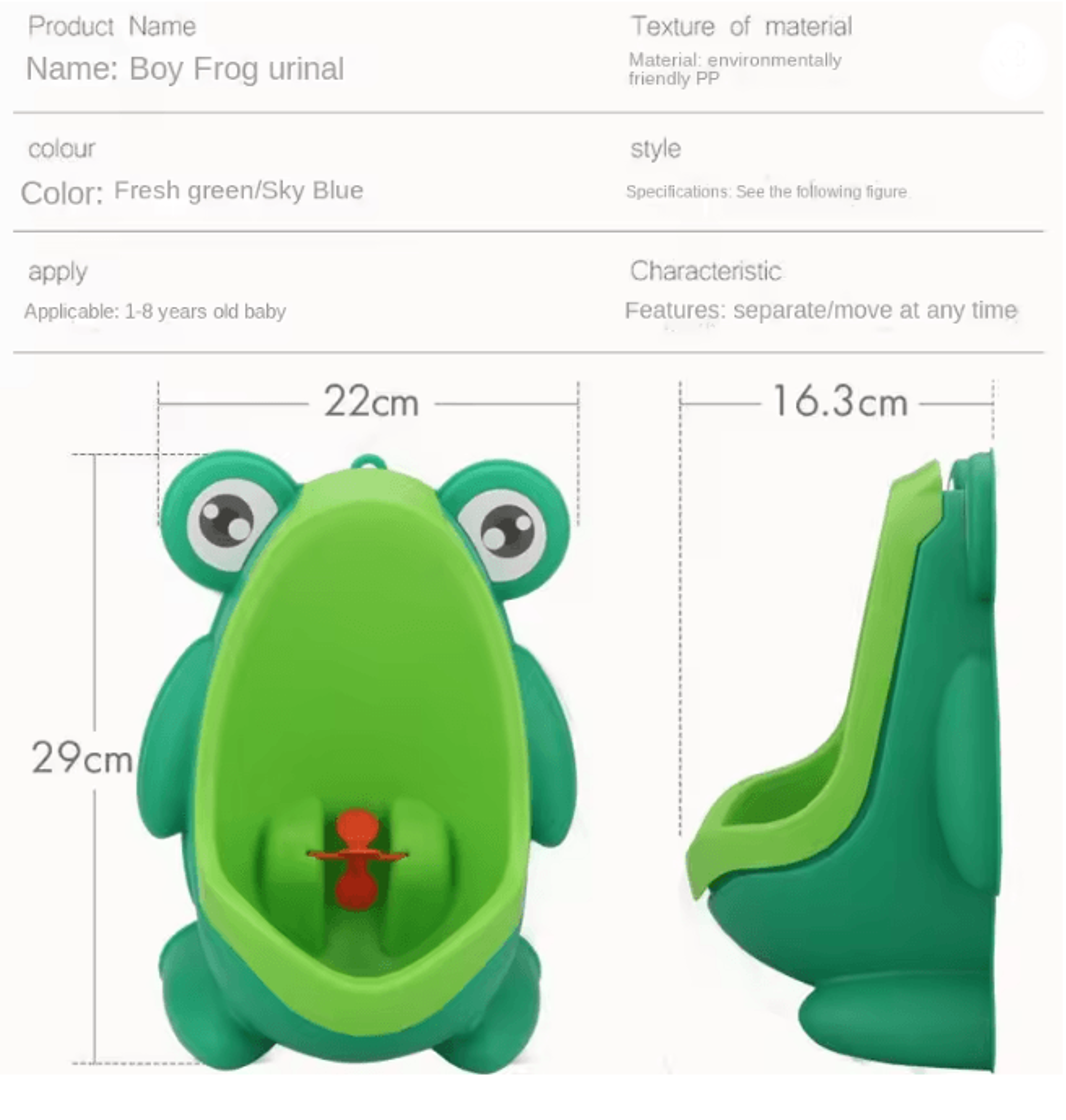 Frog Wall Mounted Toddler Training Urinal 2