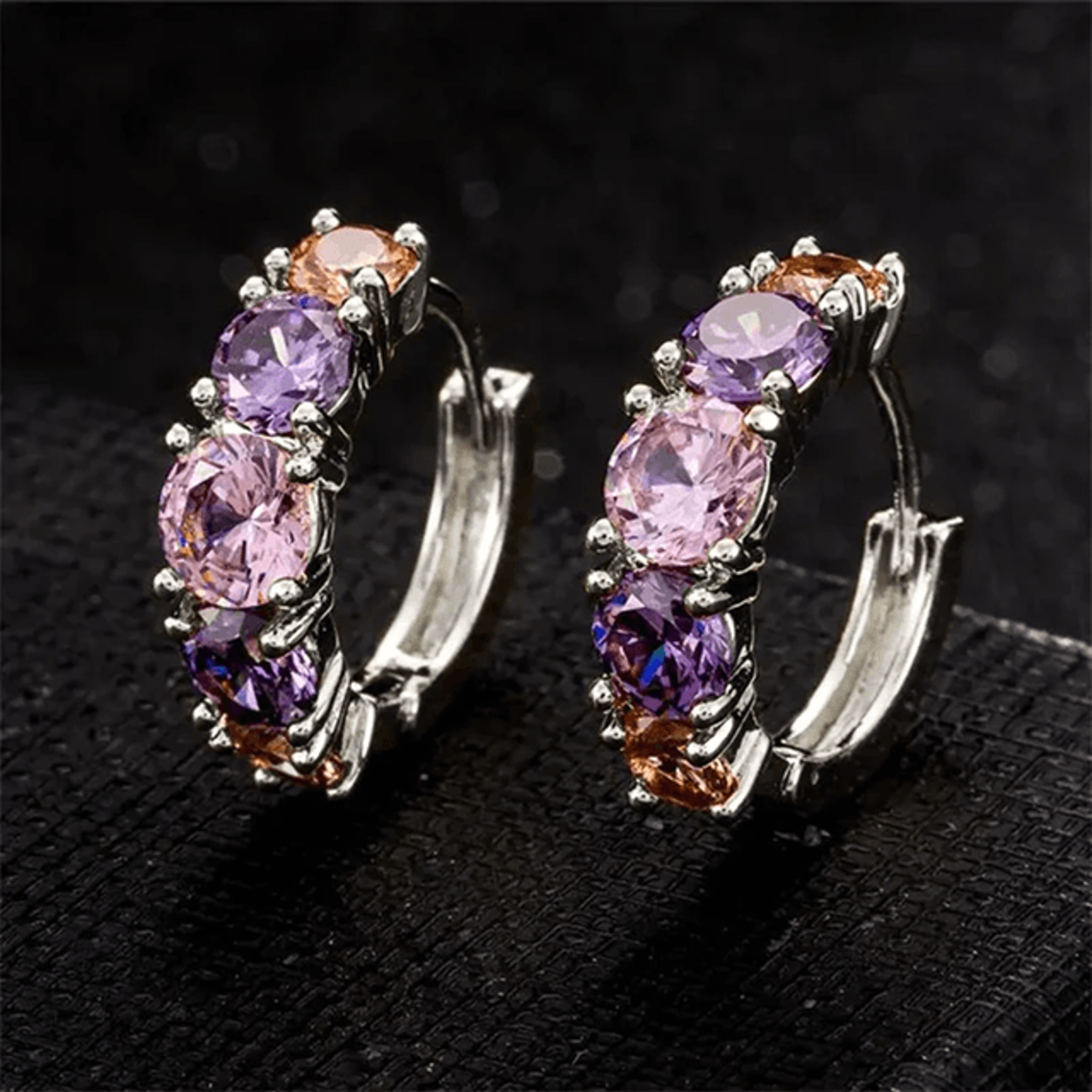 CelesteGlow Colorful CZ Hoop Earrings 3