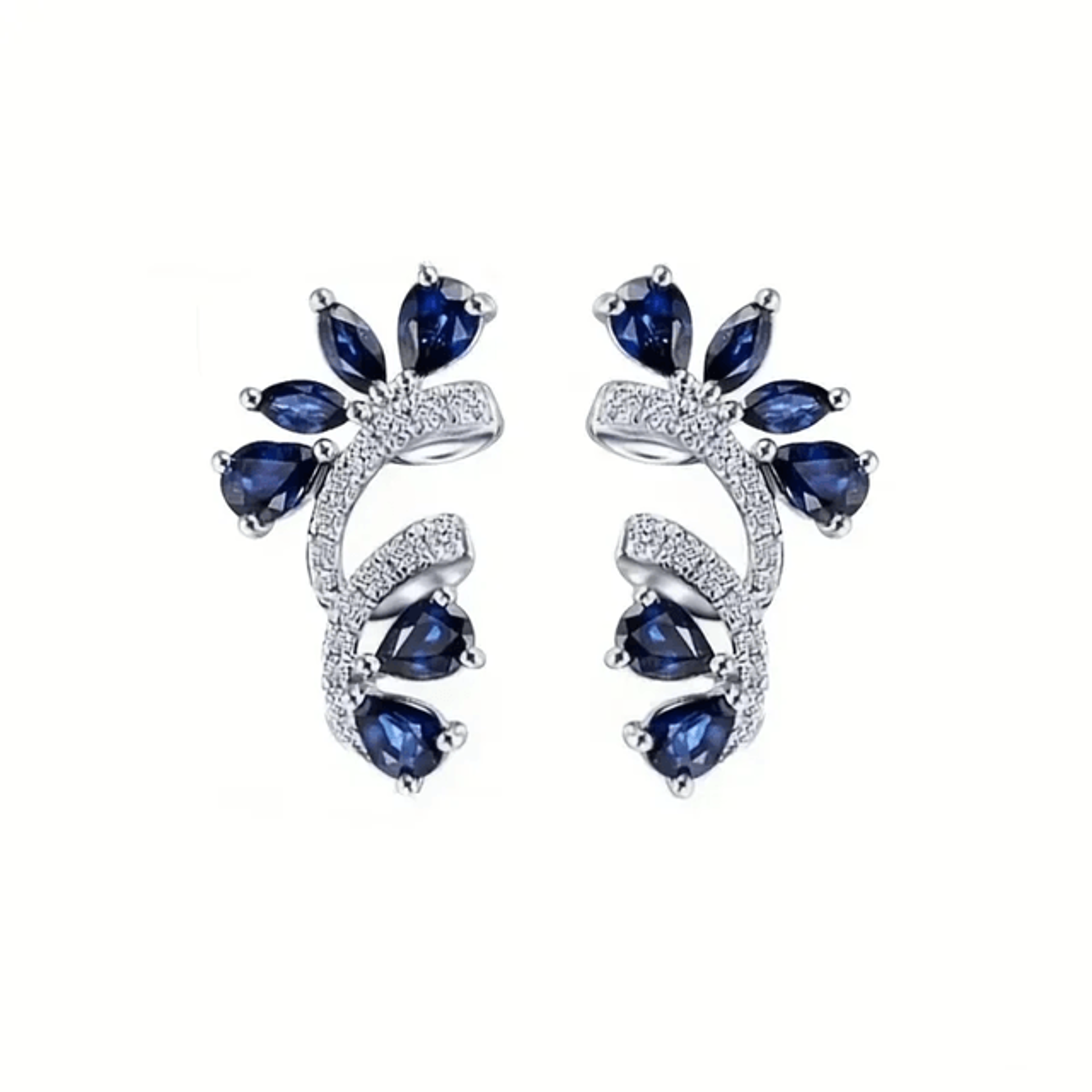 BlueBloom Zircon Flower Earrings 3