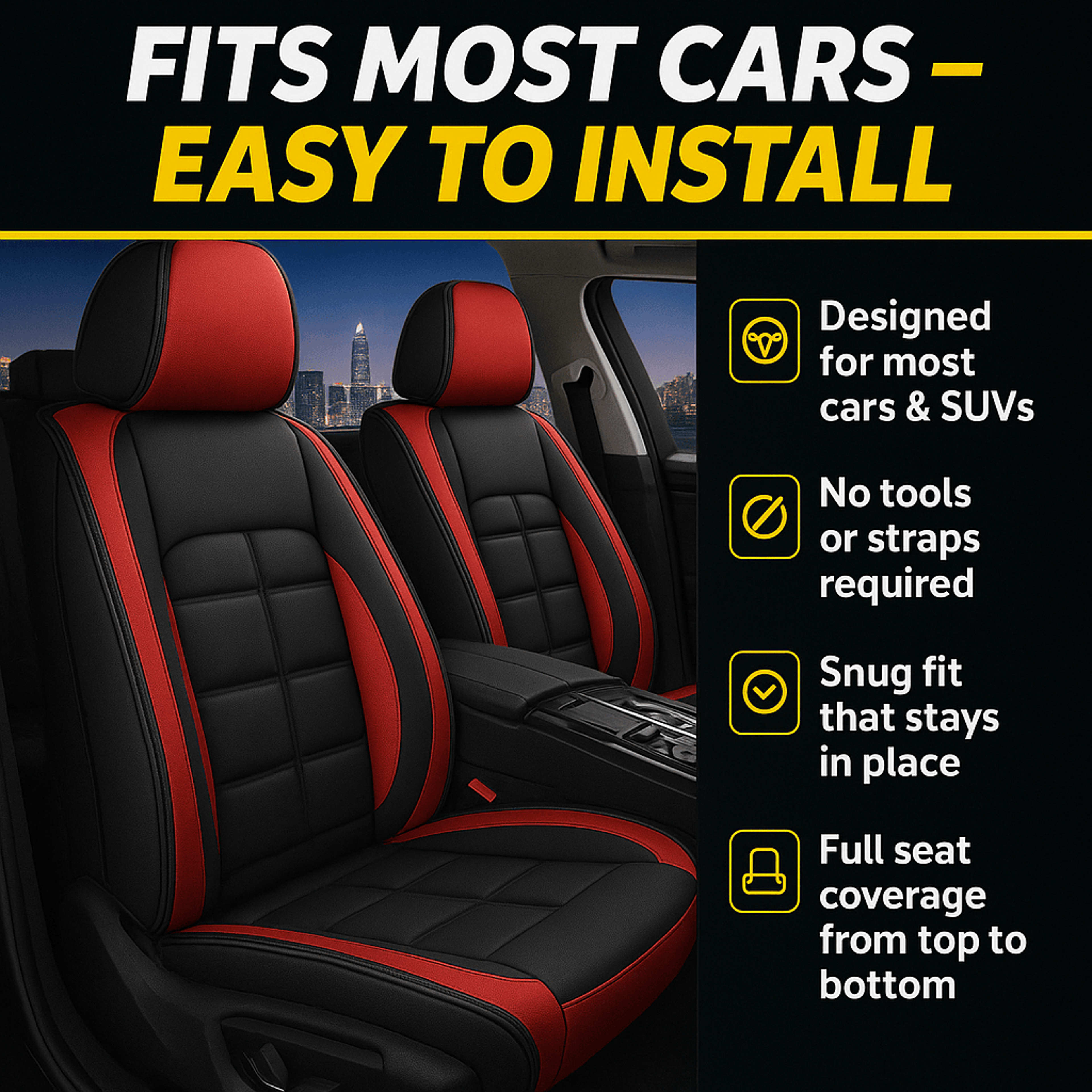 Universal Leather Car Seat Cover All Season Driver and Passenger Protection Pad – view 11