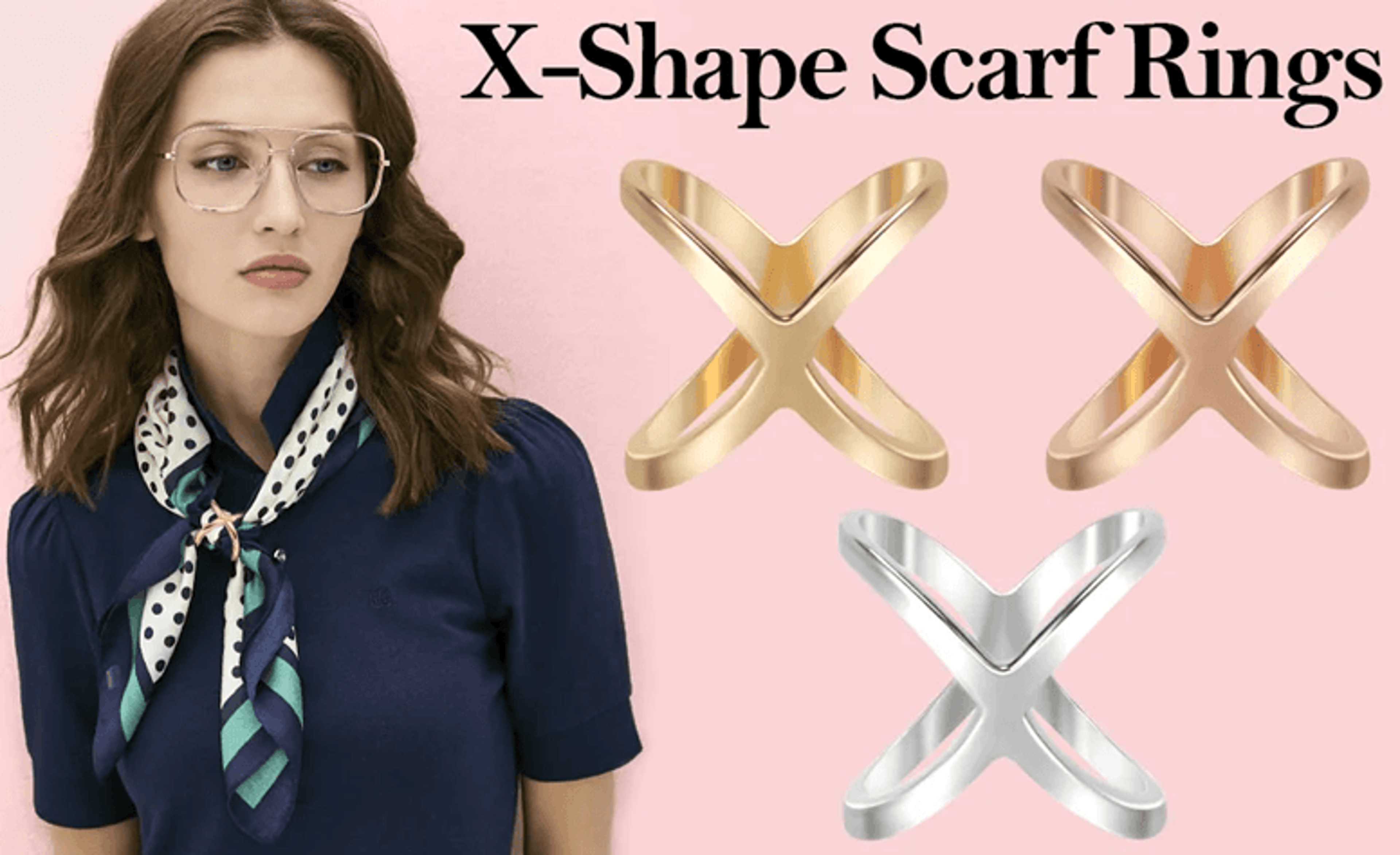 X Shape Scarf Clip Set 0
