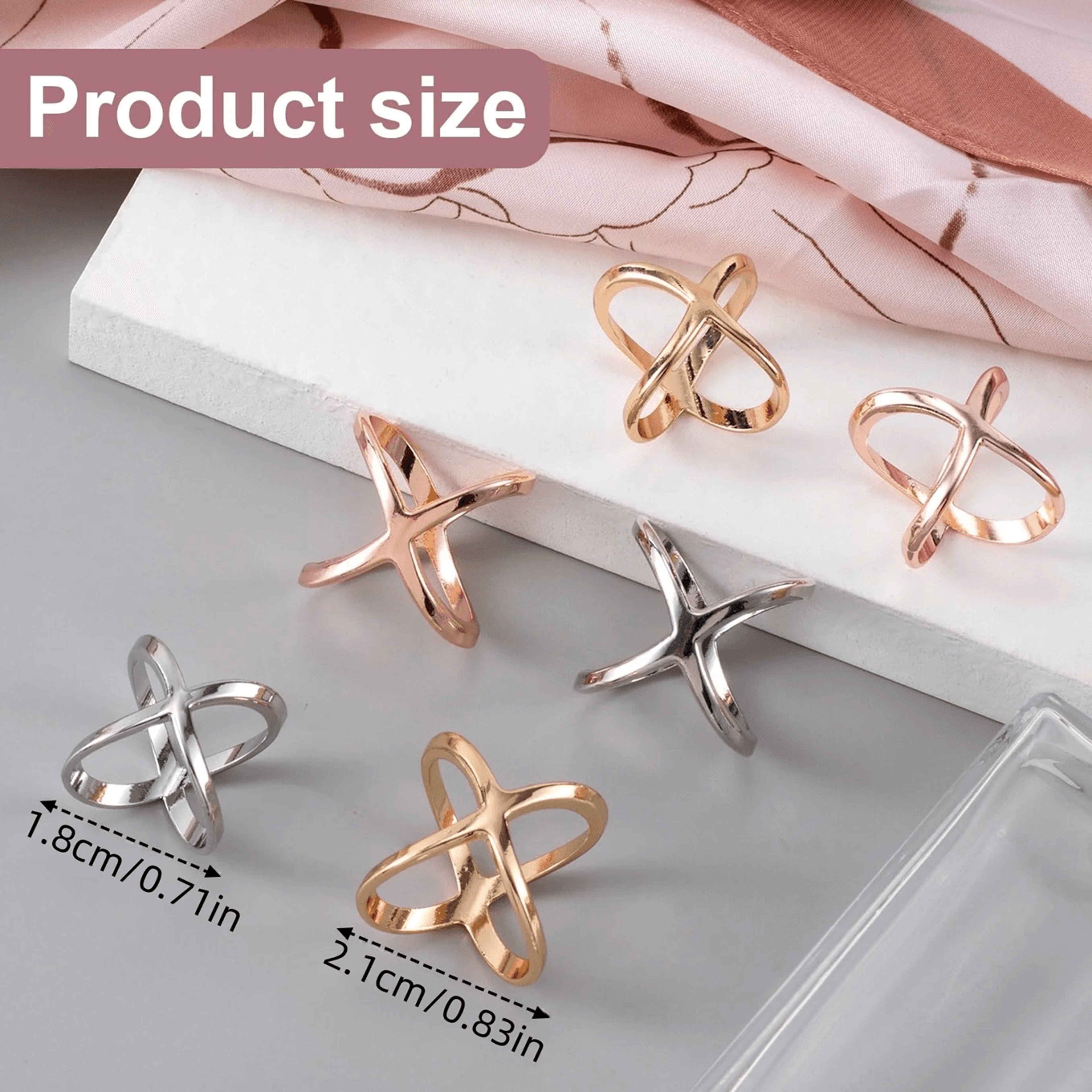 X Shape Scarf Clip Set 2