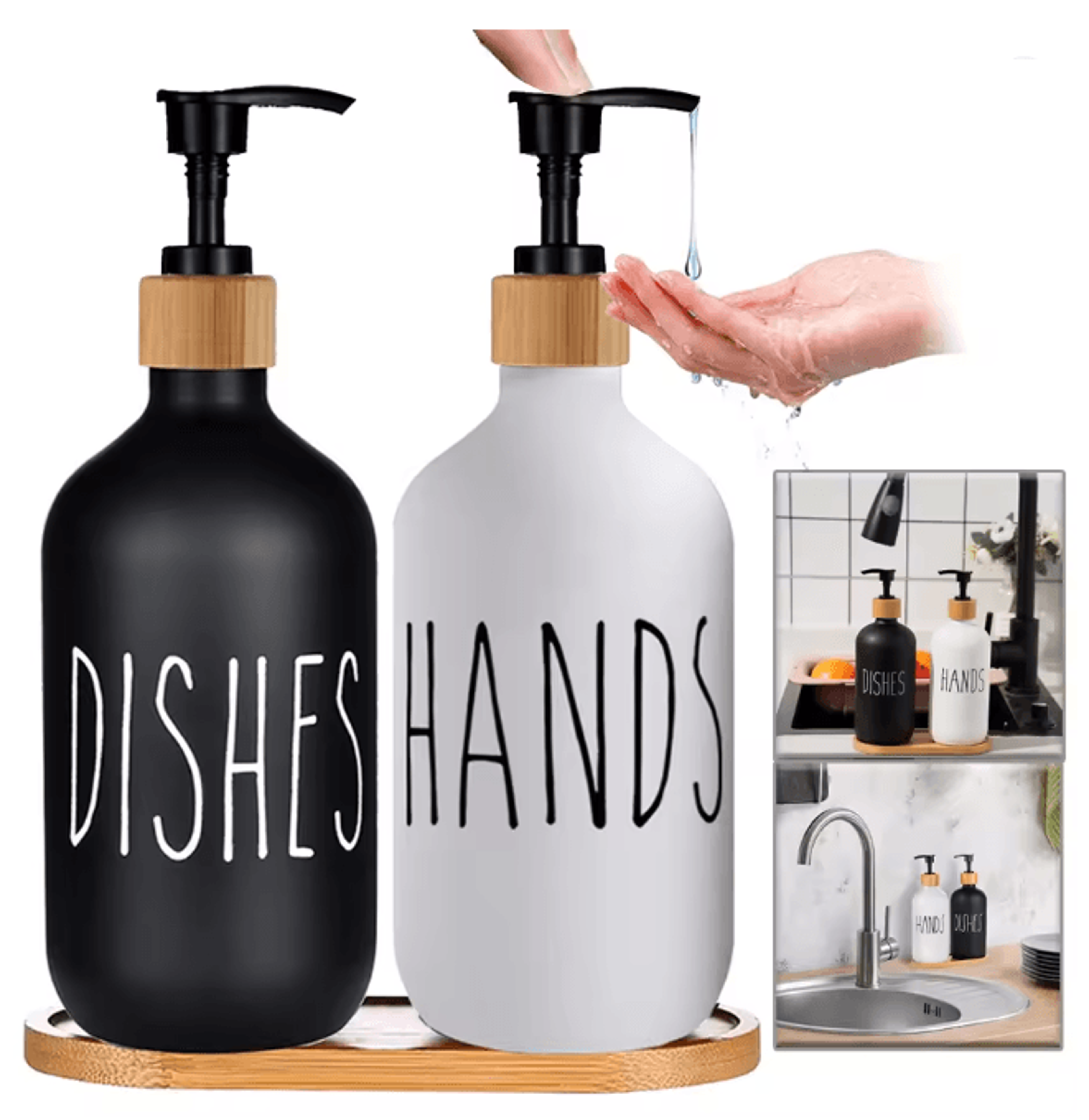 Black Kitchen Soap Dispenser Set 0