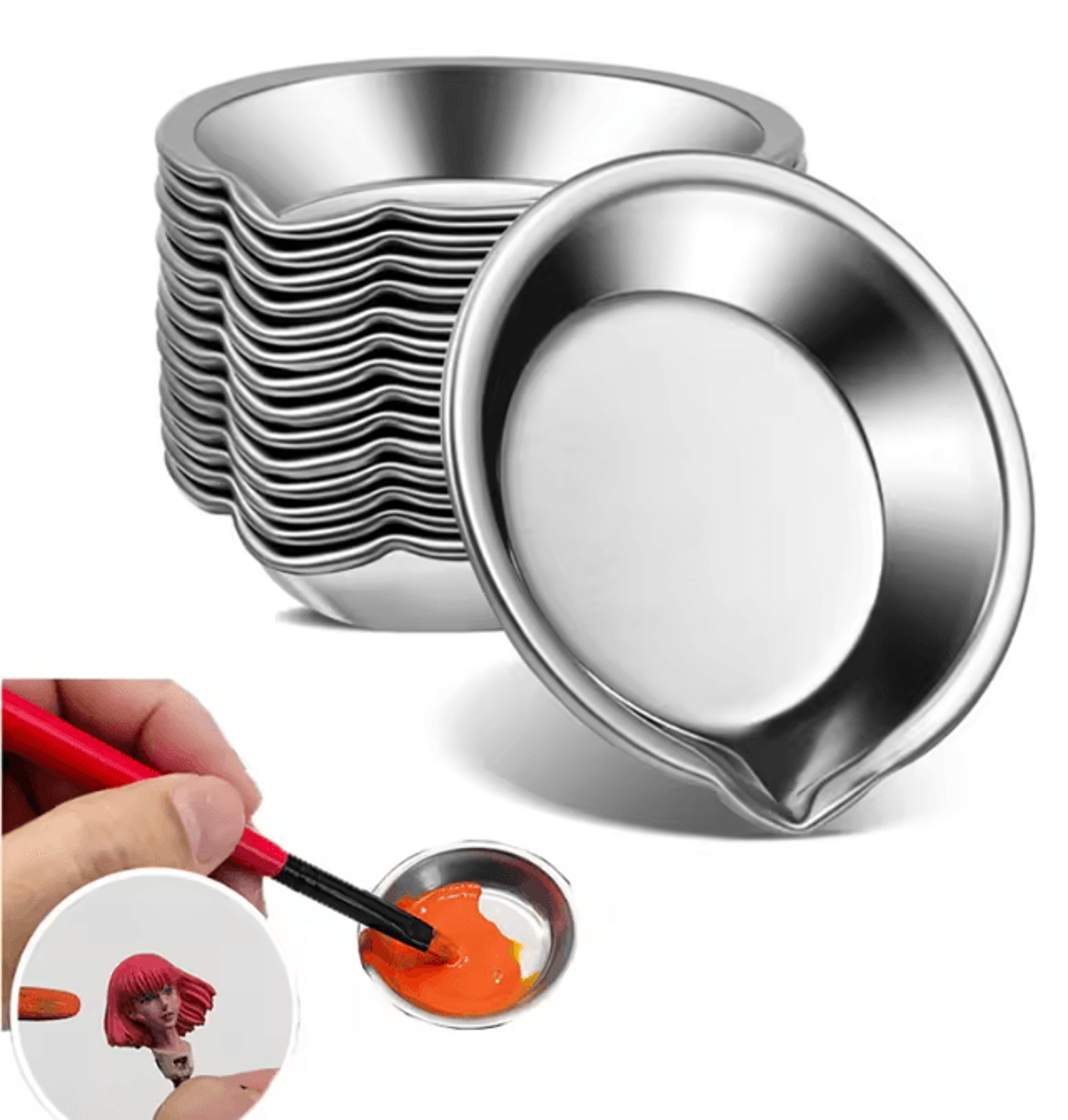 Stainless Steel Paint Mixing Cups Set 0