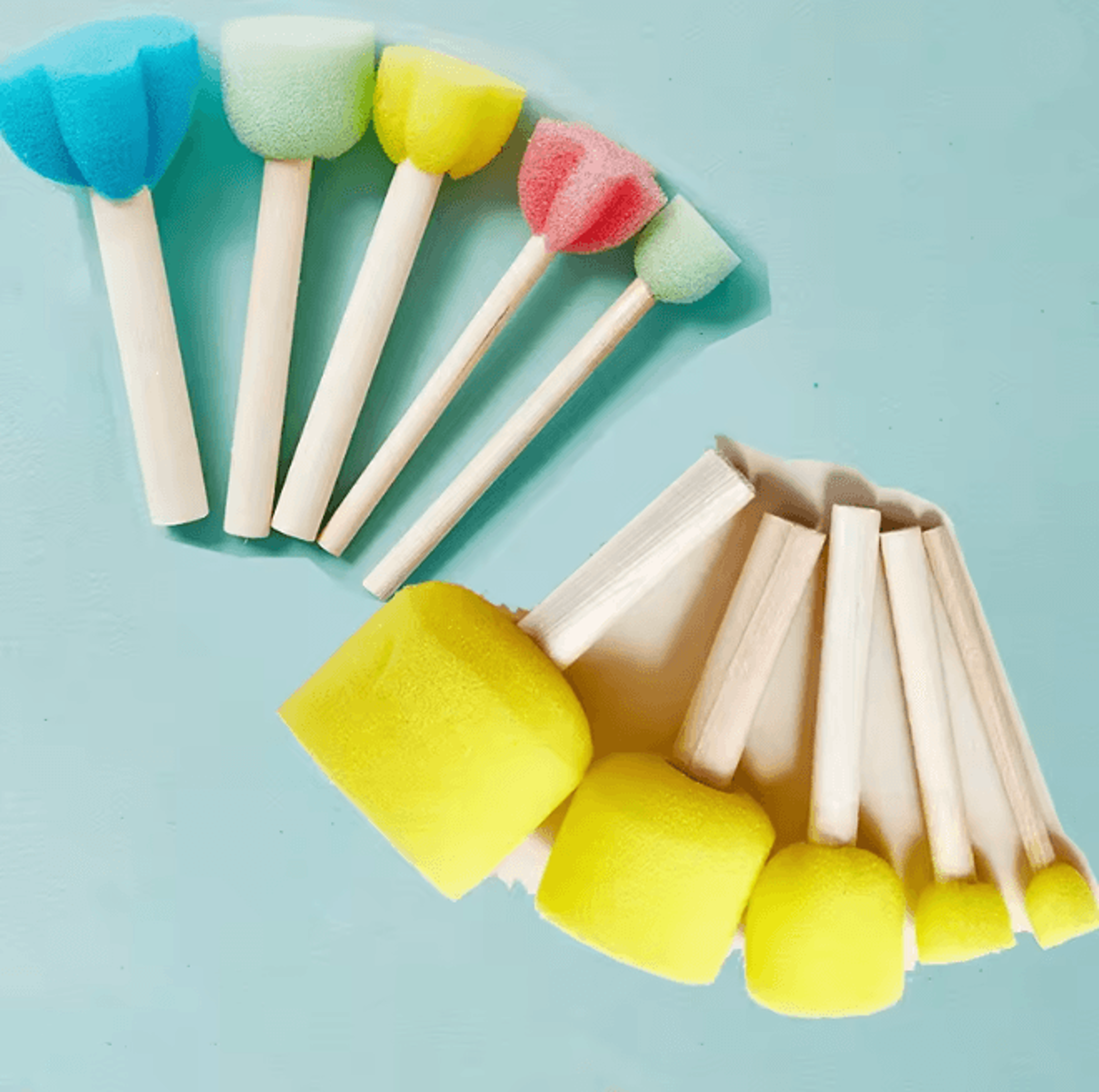 Wooden Handle Sponge Painting Brush Set 0