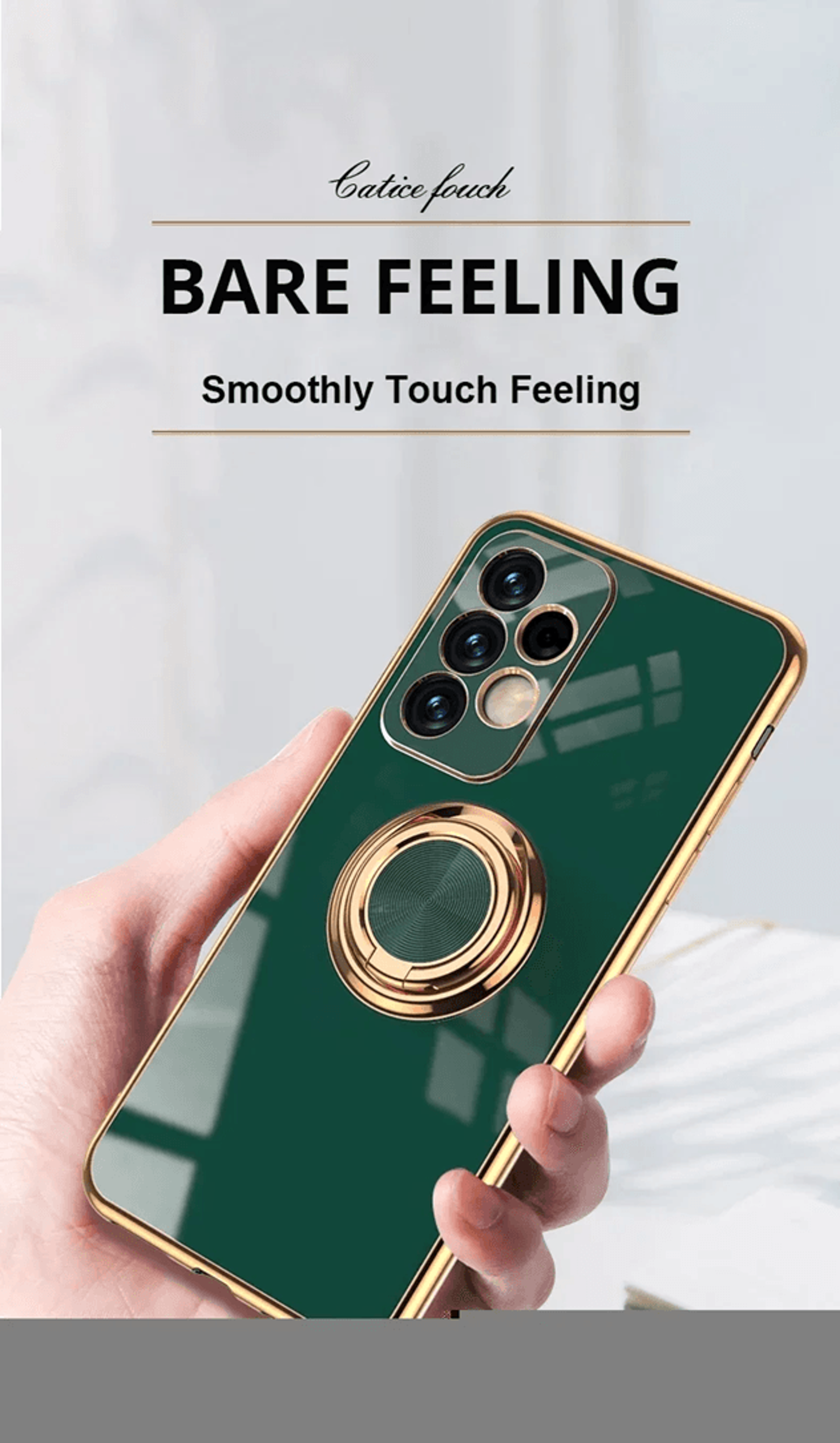 Plated Ring Holder Phone Case For Samsung Galaxy Secure Grip Kickstand Cover 2