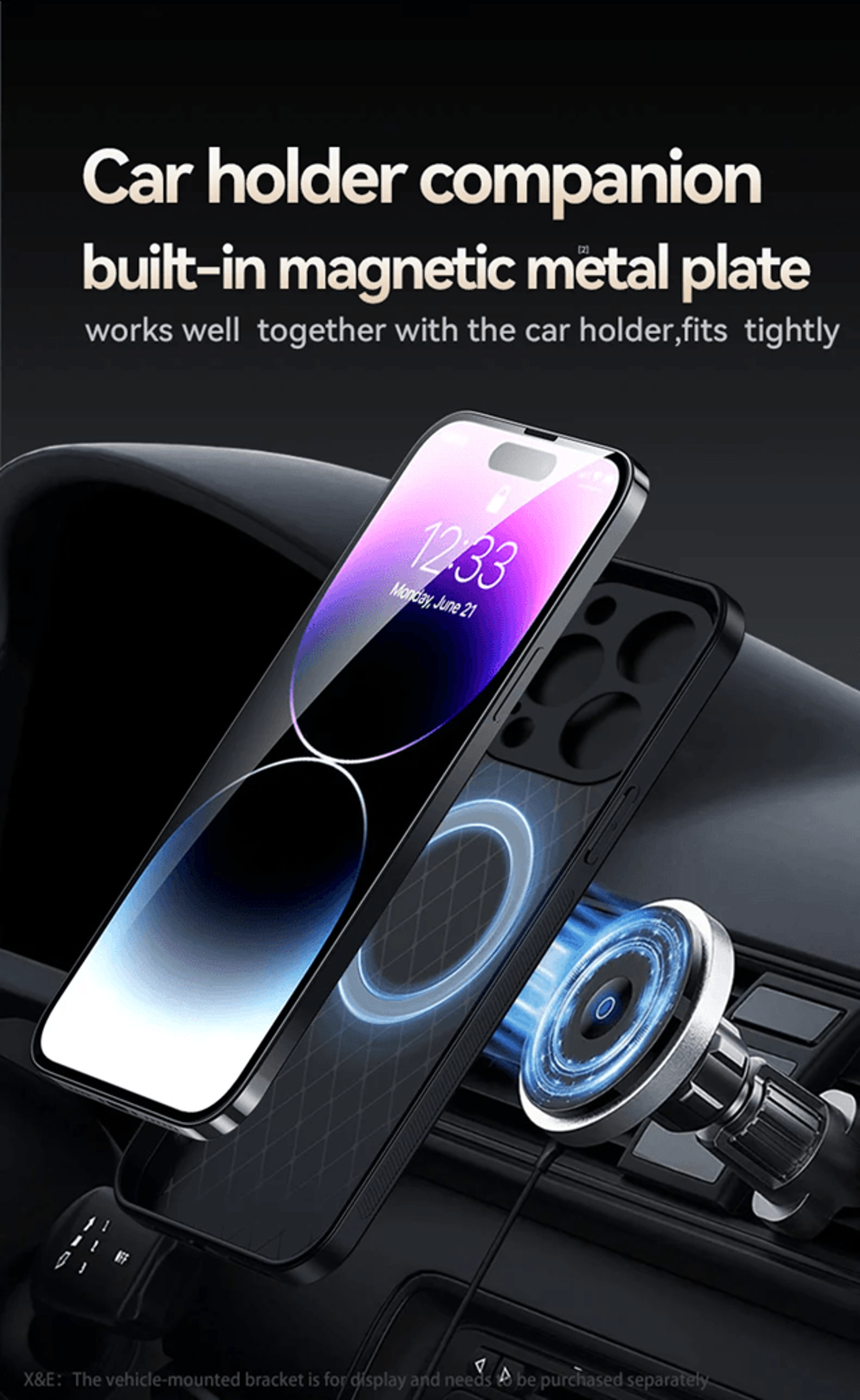 Magnetic Leather Car Mount Case For IPhone Soft Back Protective Cover 2
