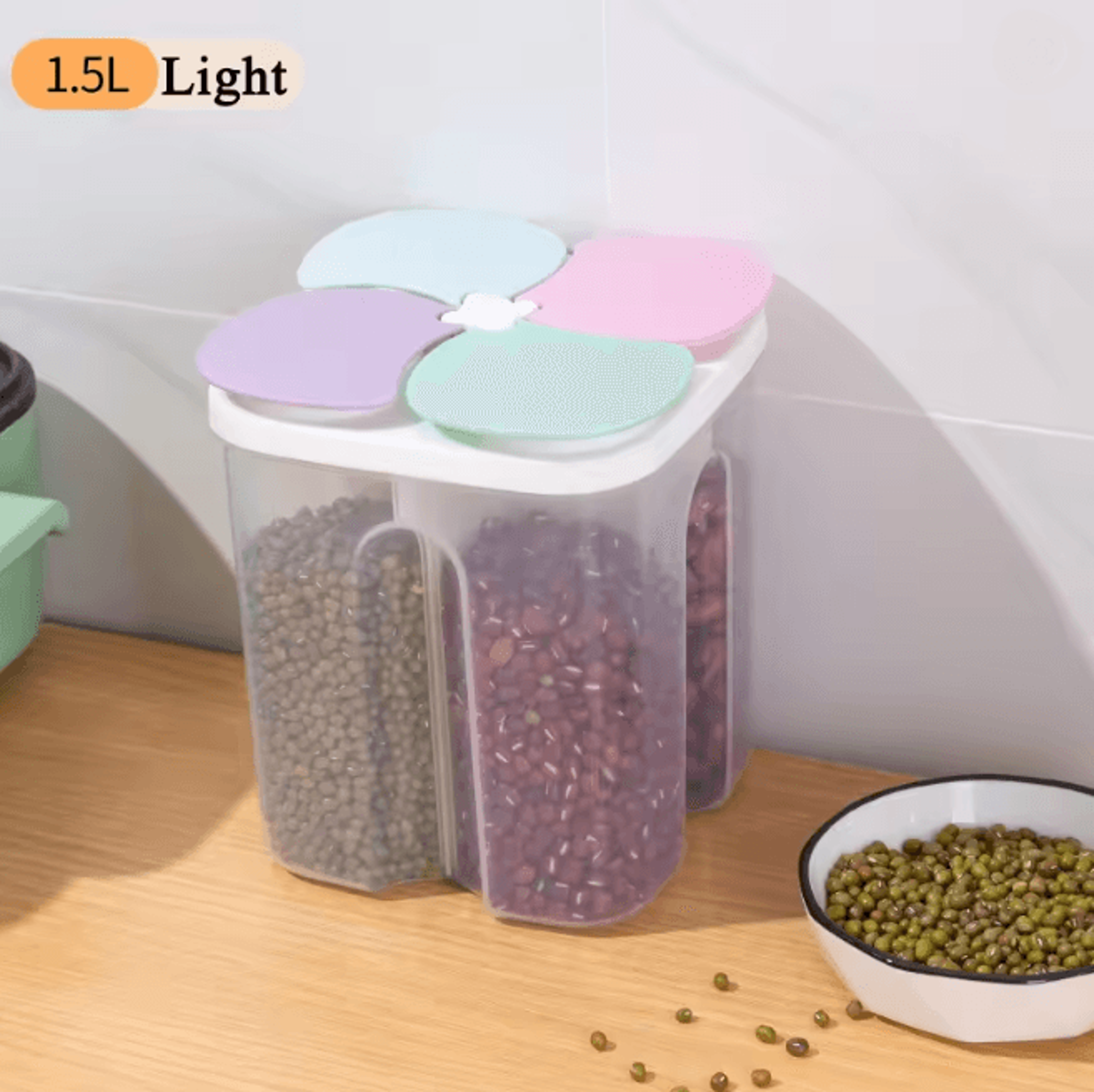 FreshLock 4 Grid Cereal Storage Box Airtight Kitchen Food Container 5