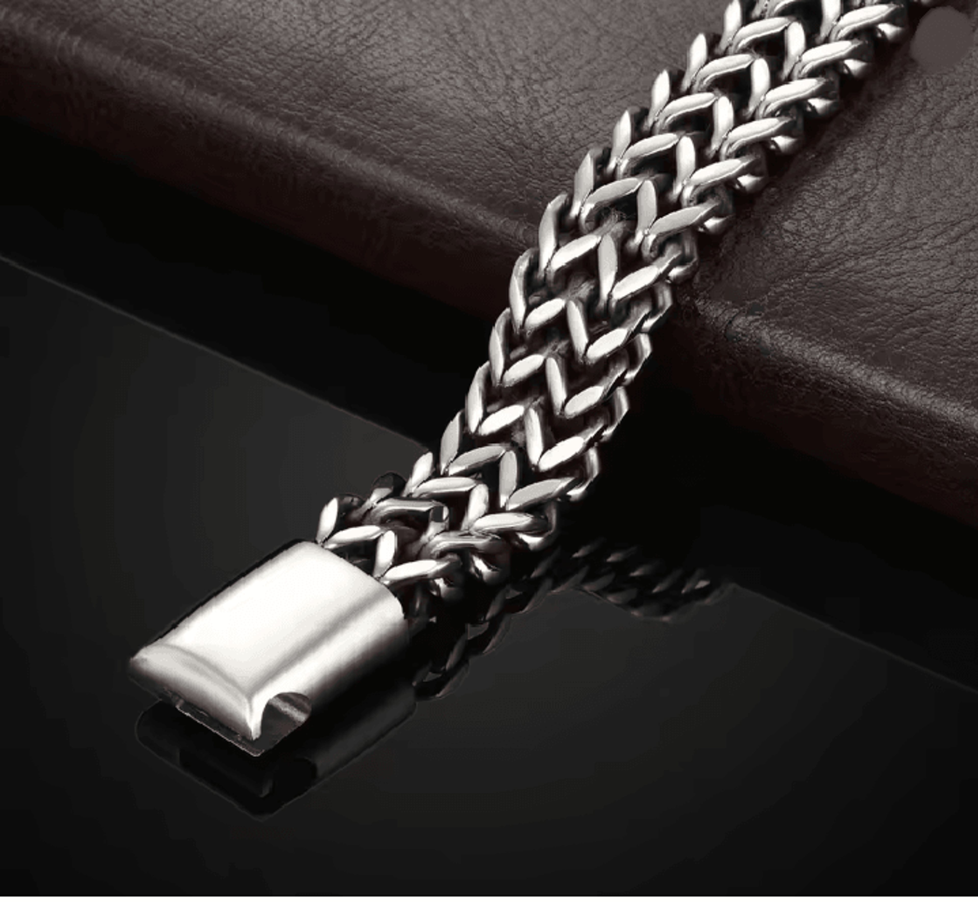 SteelWave Braided Magnetic Bracelet Stainless Steel Fish Scale Design 1