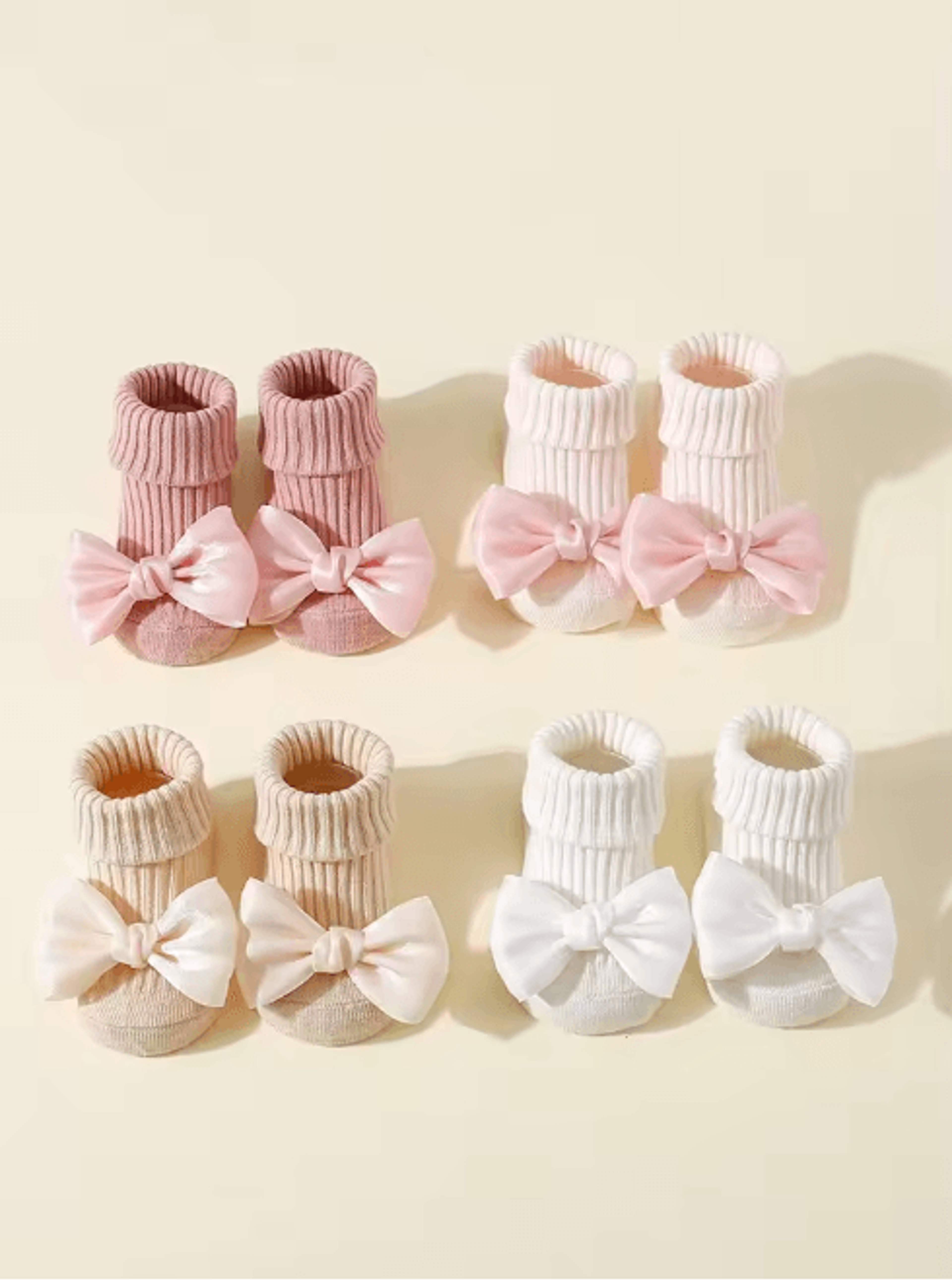 SweetSteps Toddler Ankle Socks With Bows Soft Cotton Anti Slip Set 5