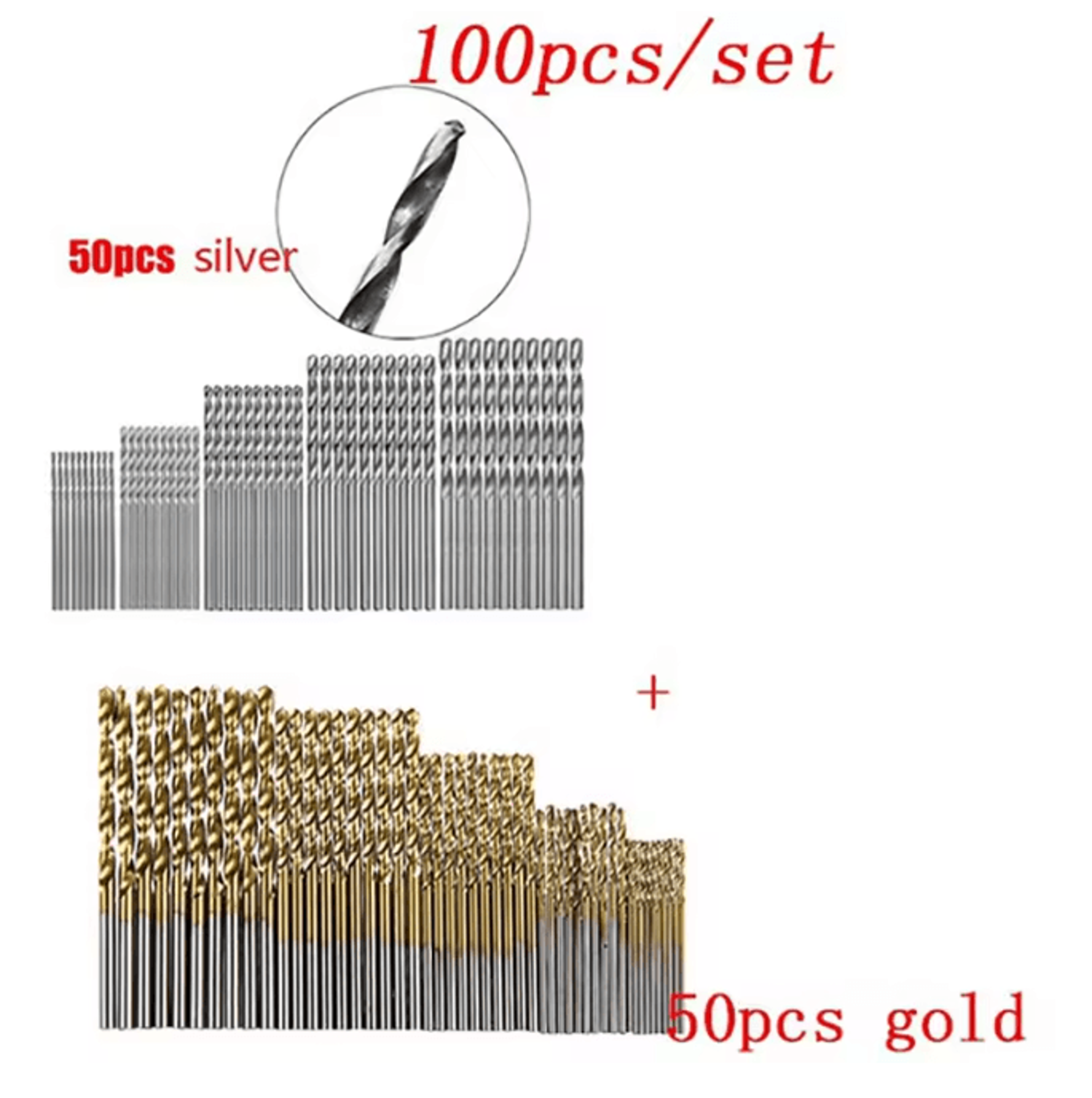 ProCore Titanium Drill Bit Set HSS High Speed Steel Precision Bits 6