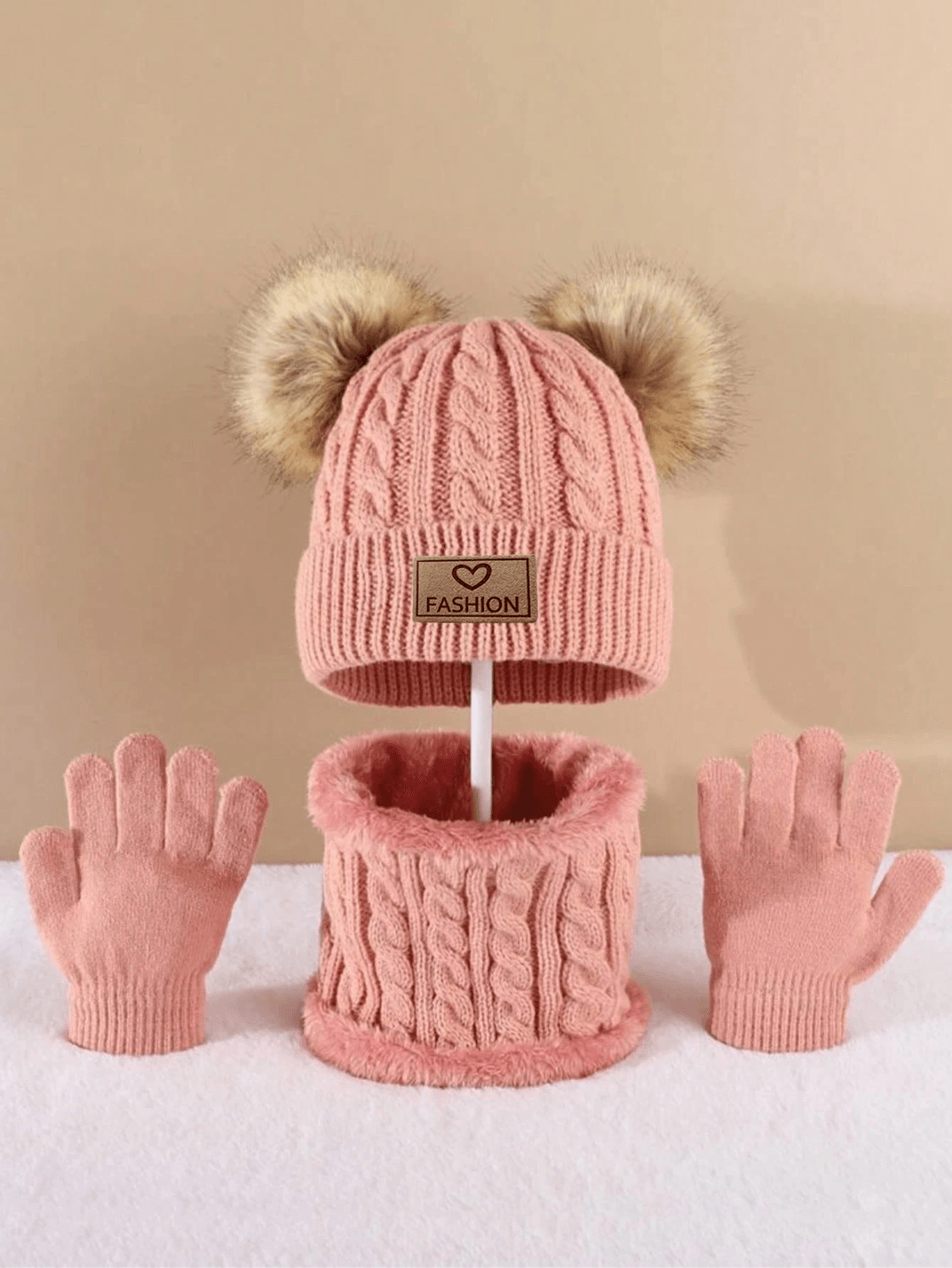 WarmNest Kids Winter Hat Scarf Gloves Set Cozy Cold Weather Accessories 4