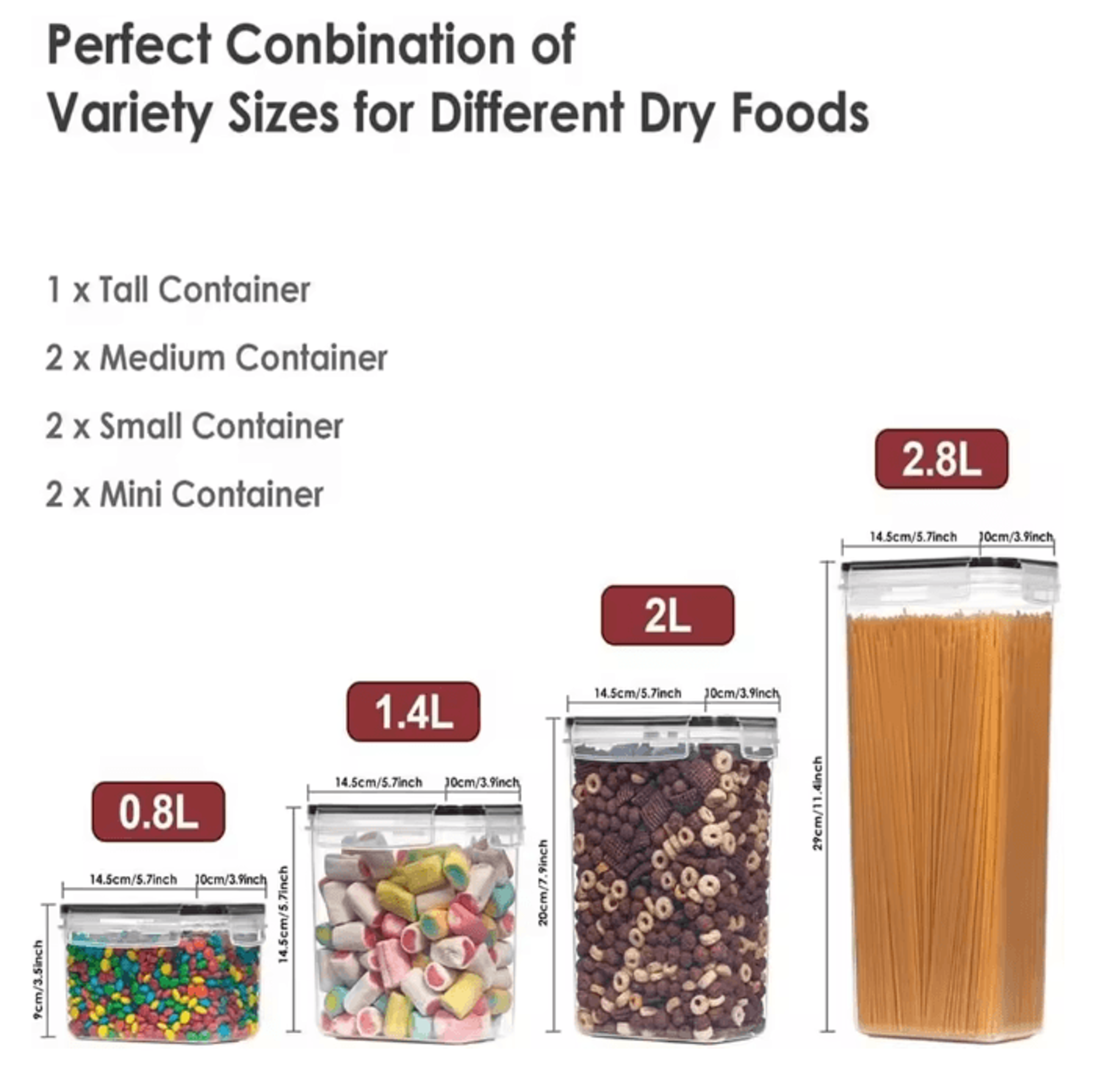 FreshLock 7 Piece Airtight Food Storage Containers BPA Free Kitchen Set 1