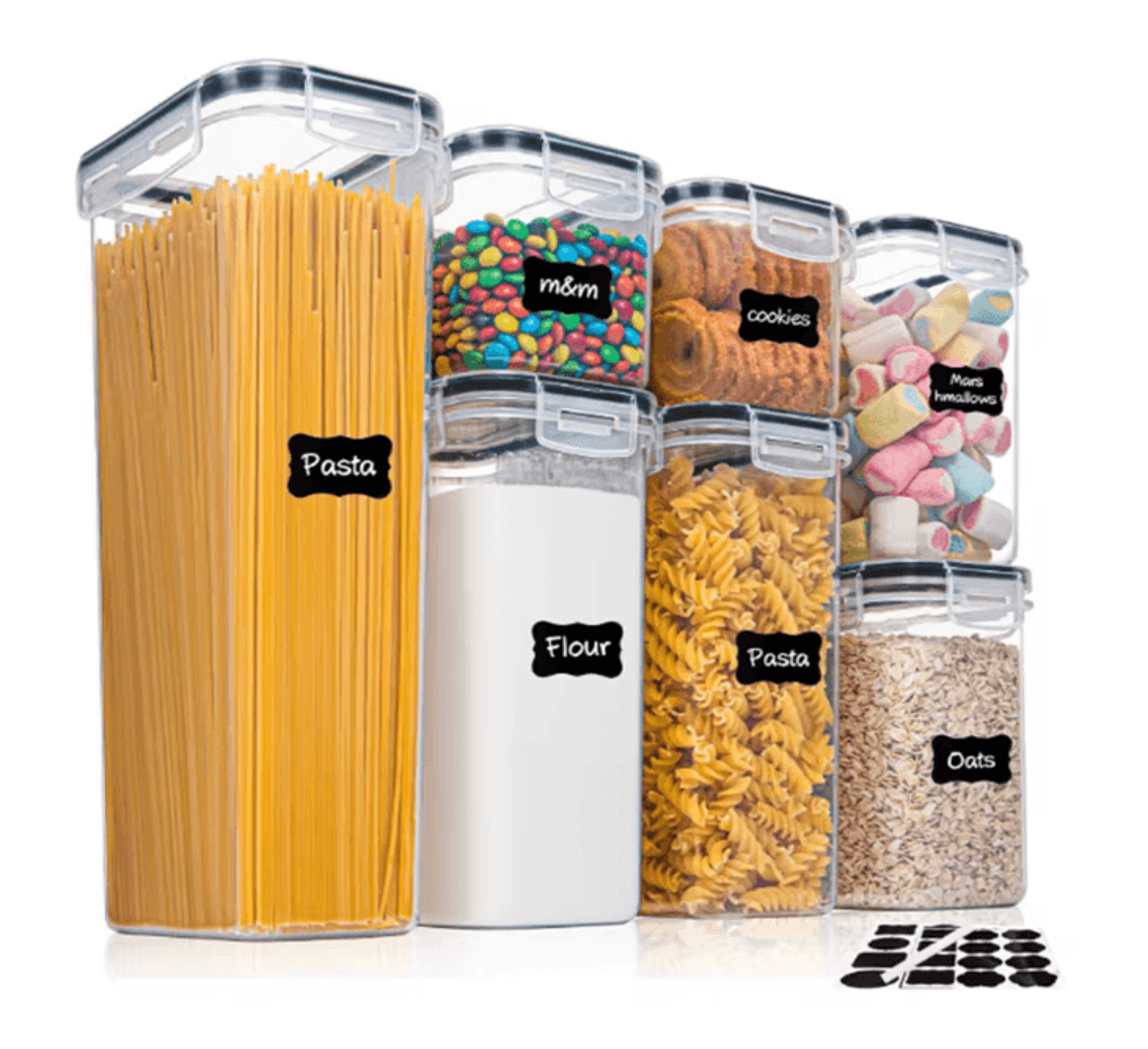 FreshLock 7 Piece Airtight Food Storage Containers BPA Free Kitchen Set 0