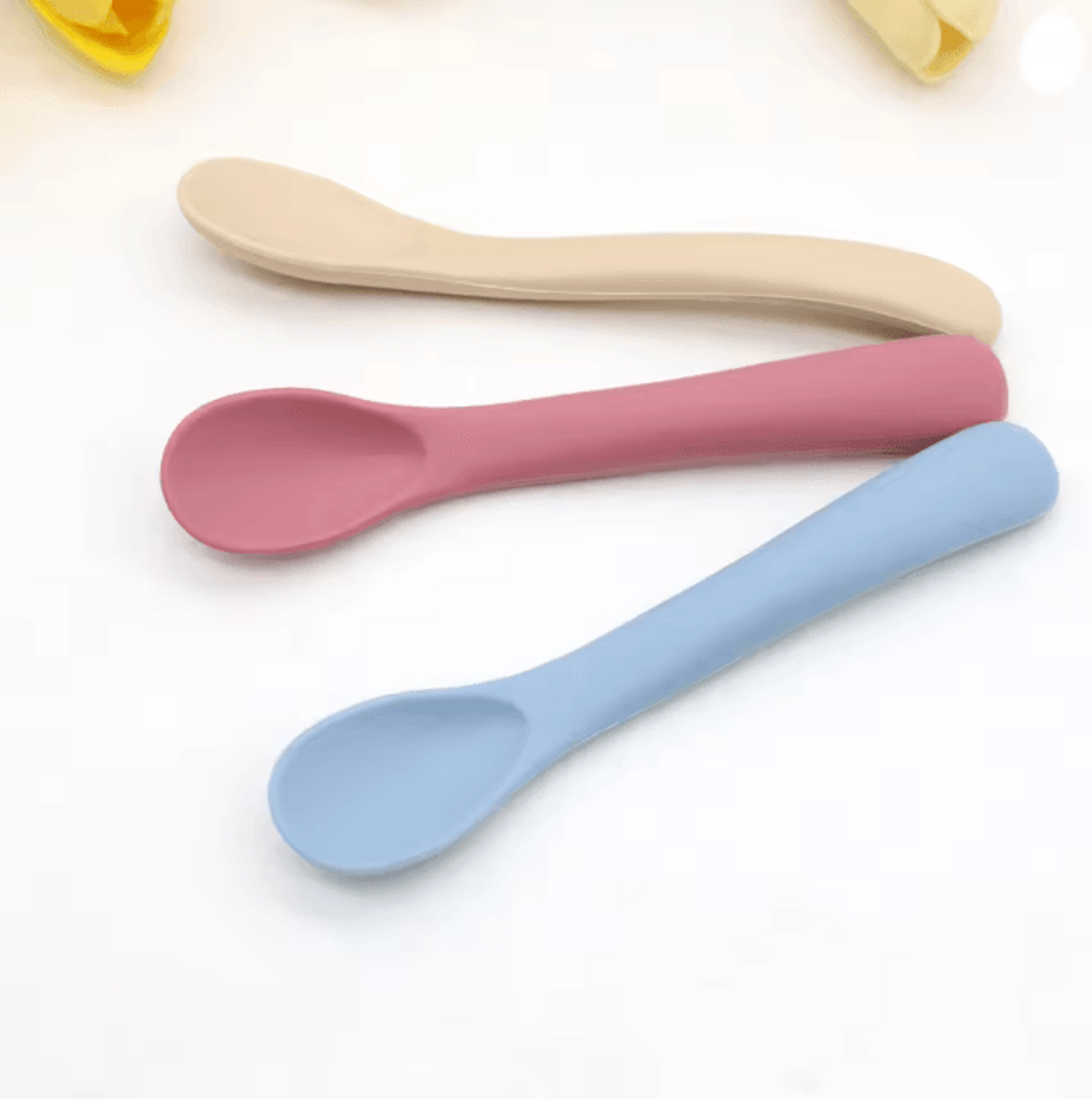 Baby Silicone Soft Feeding Spoons Tiny Gentle First Bite Set 1