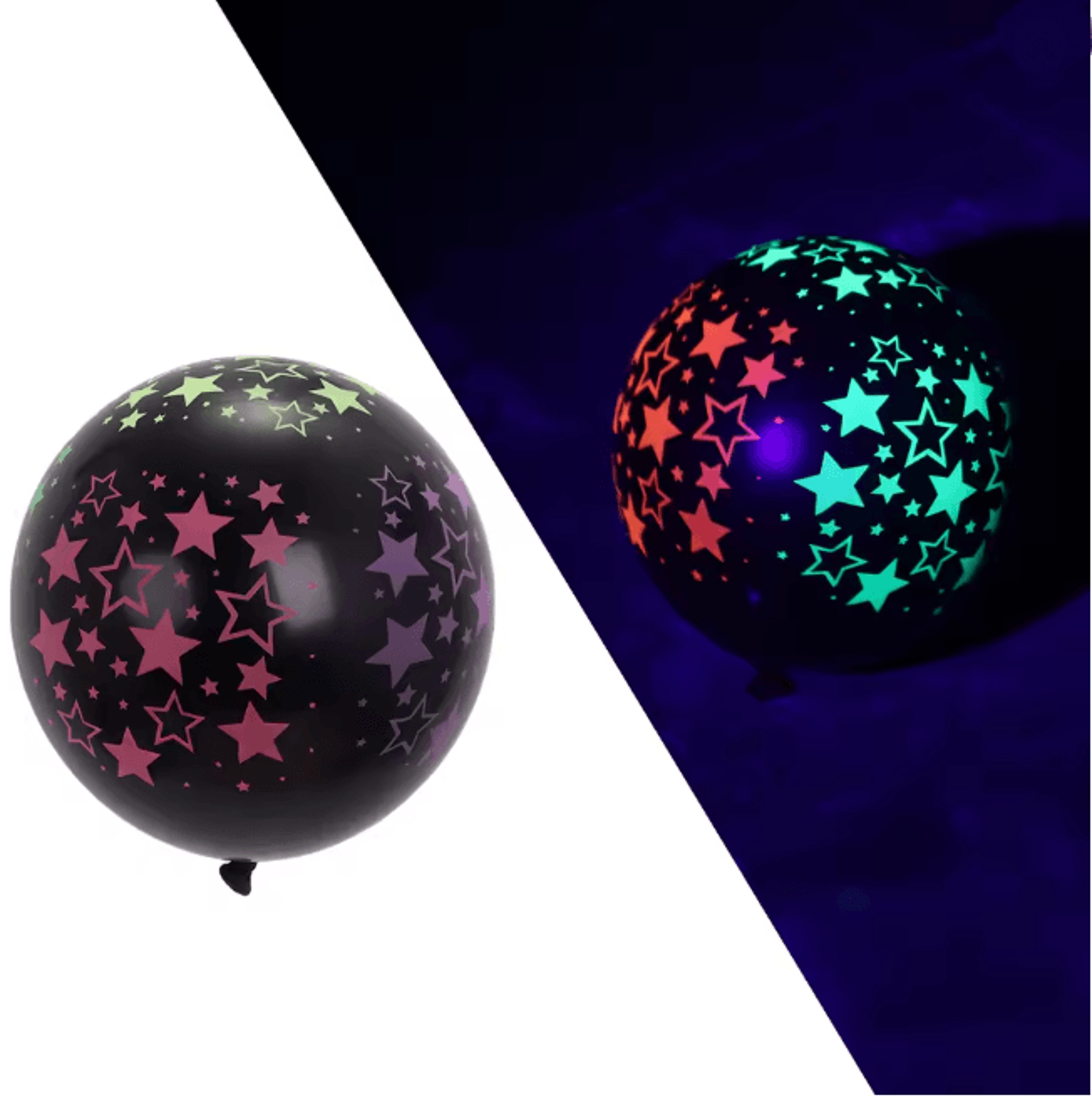 Glow In The Dark Heart Balloons 12 Inch Fluorescent Party Decor Set 6
