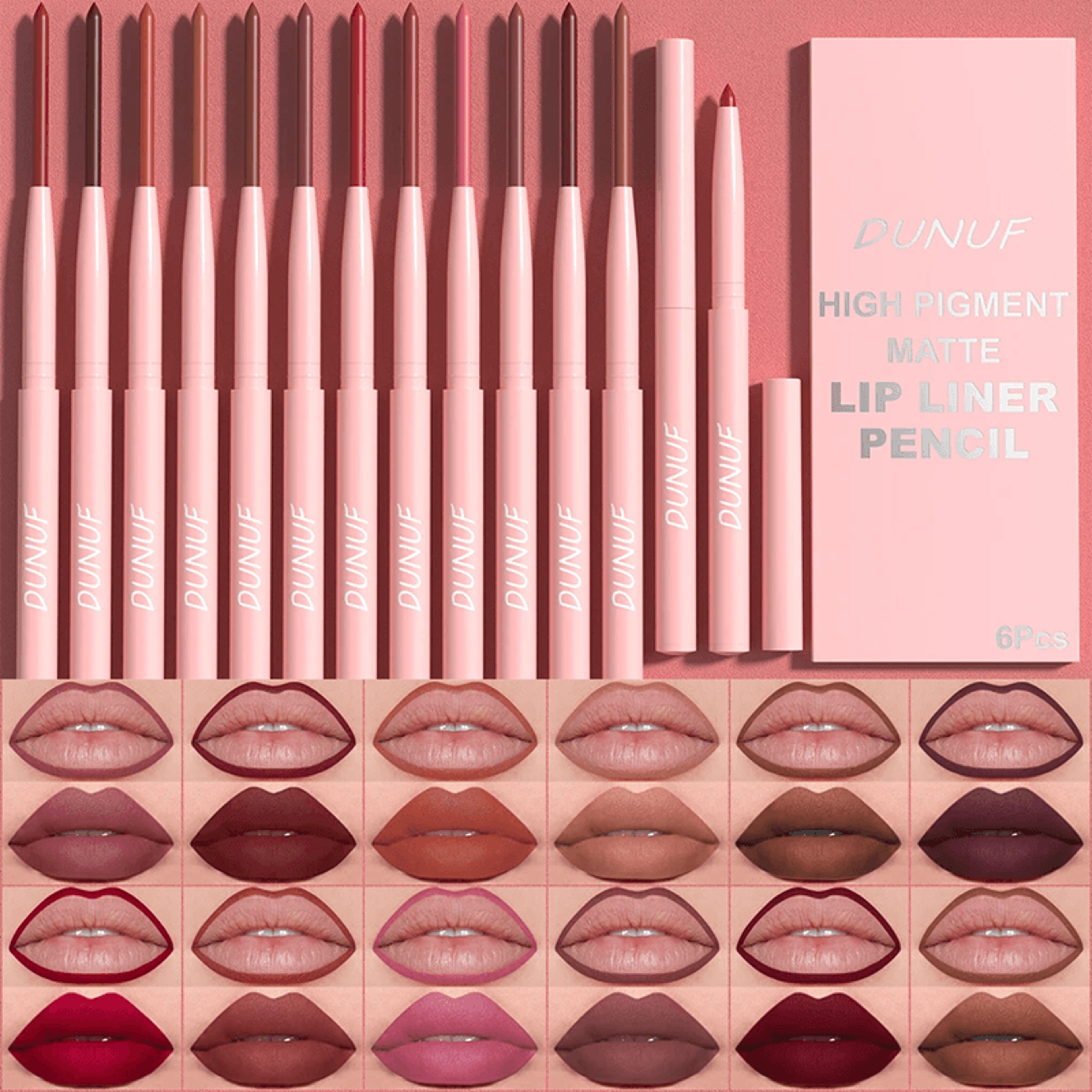 VelvetEdge Lip Liner Pen Set Long Lasting Waterproof Lip Color Collection 1