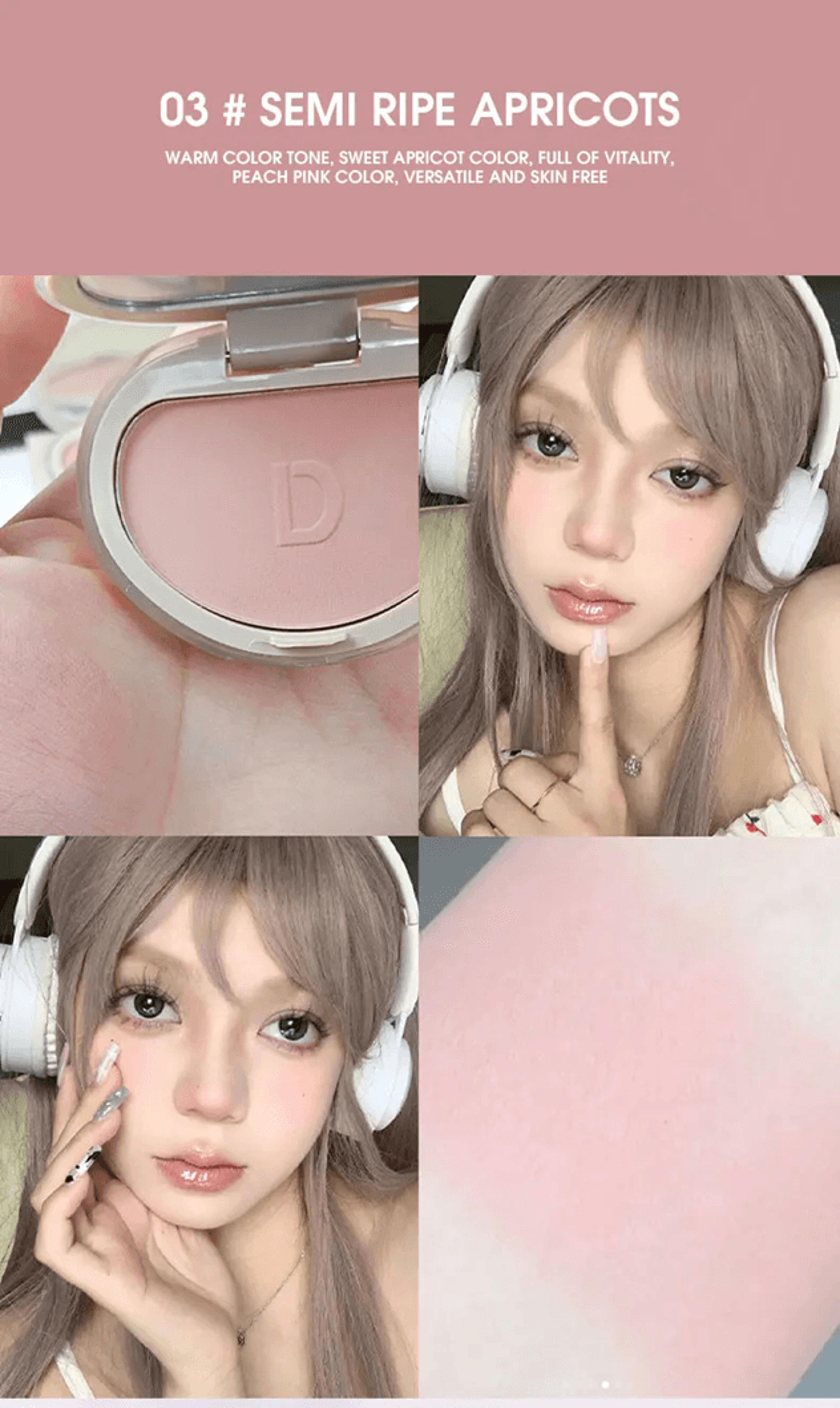 DaimAnpu Honey Glow Powder Blush Natural Brightening Finish 4