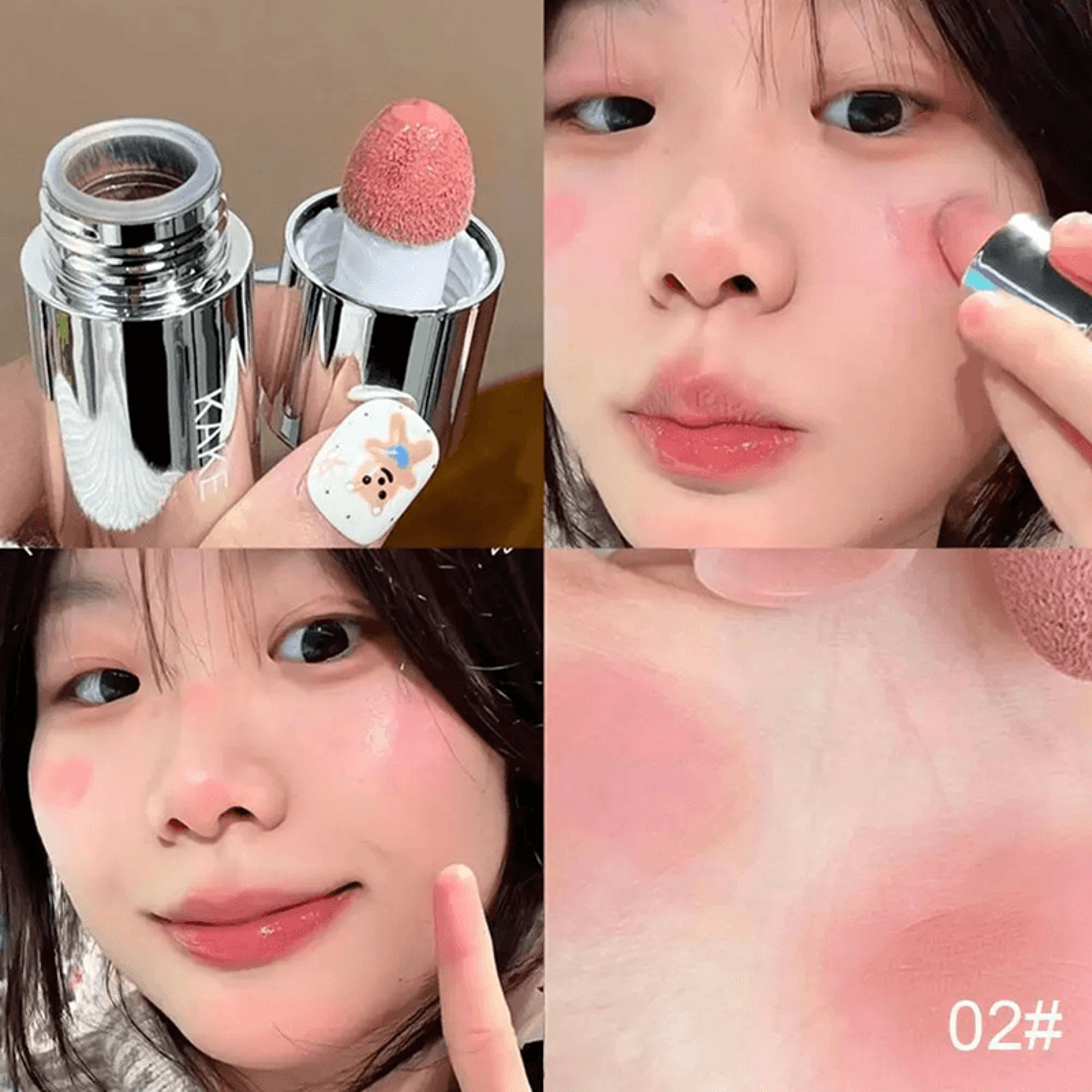 Velvet Matte Liquid Blush Sponge Applicator Stick 6