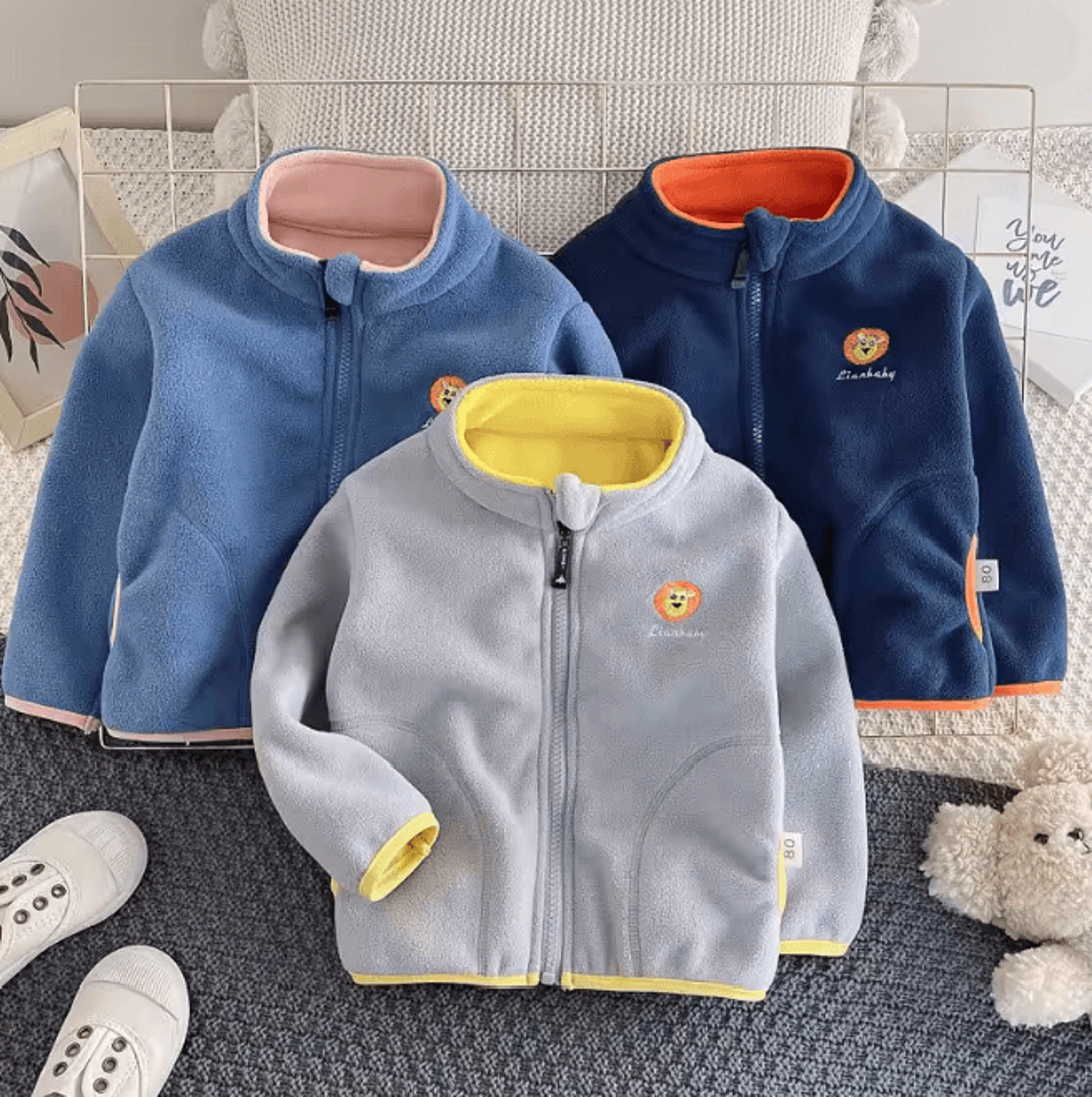 Kids Polar Fleece Hooded Jacket Warm Winter Cardigan Coat 0