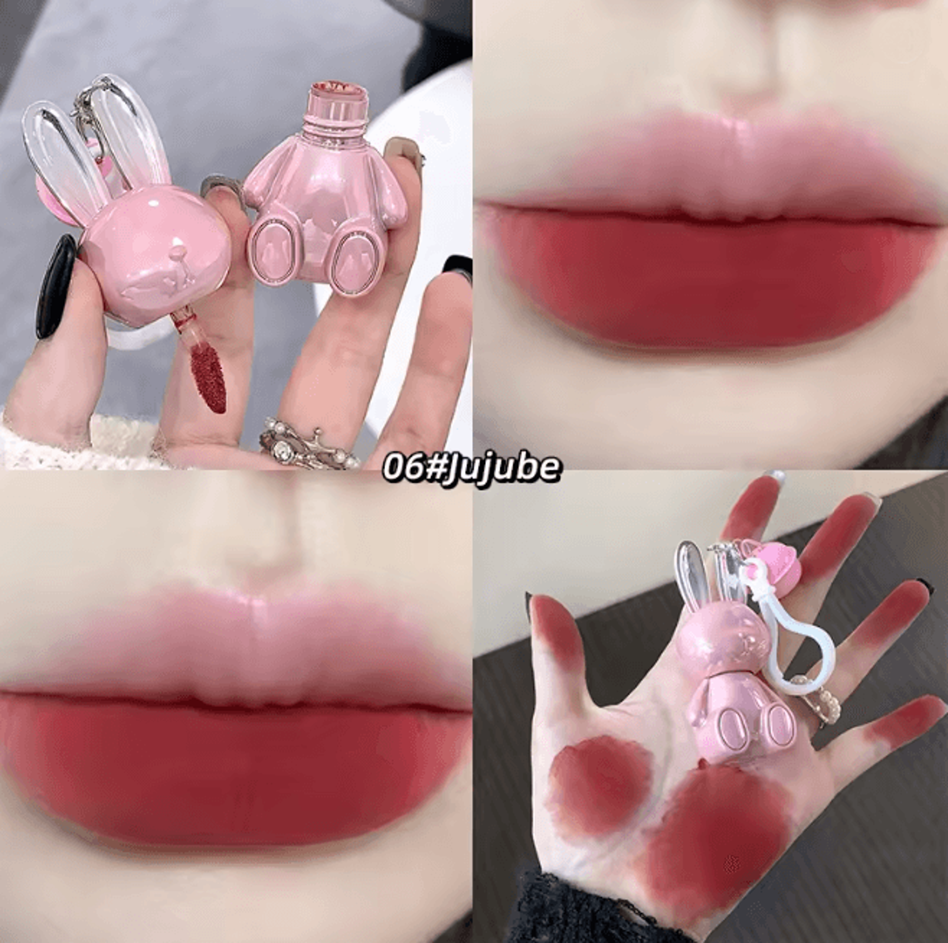 Velvet Matte Lip Cream Water Light Lip Glaze Cute Pendant Design 14
