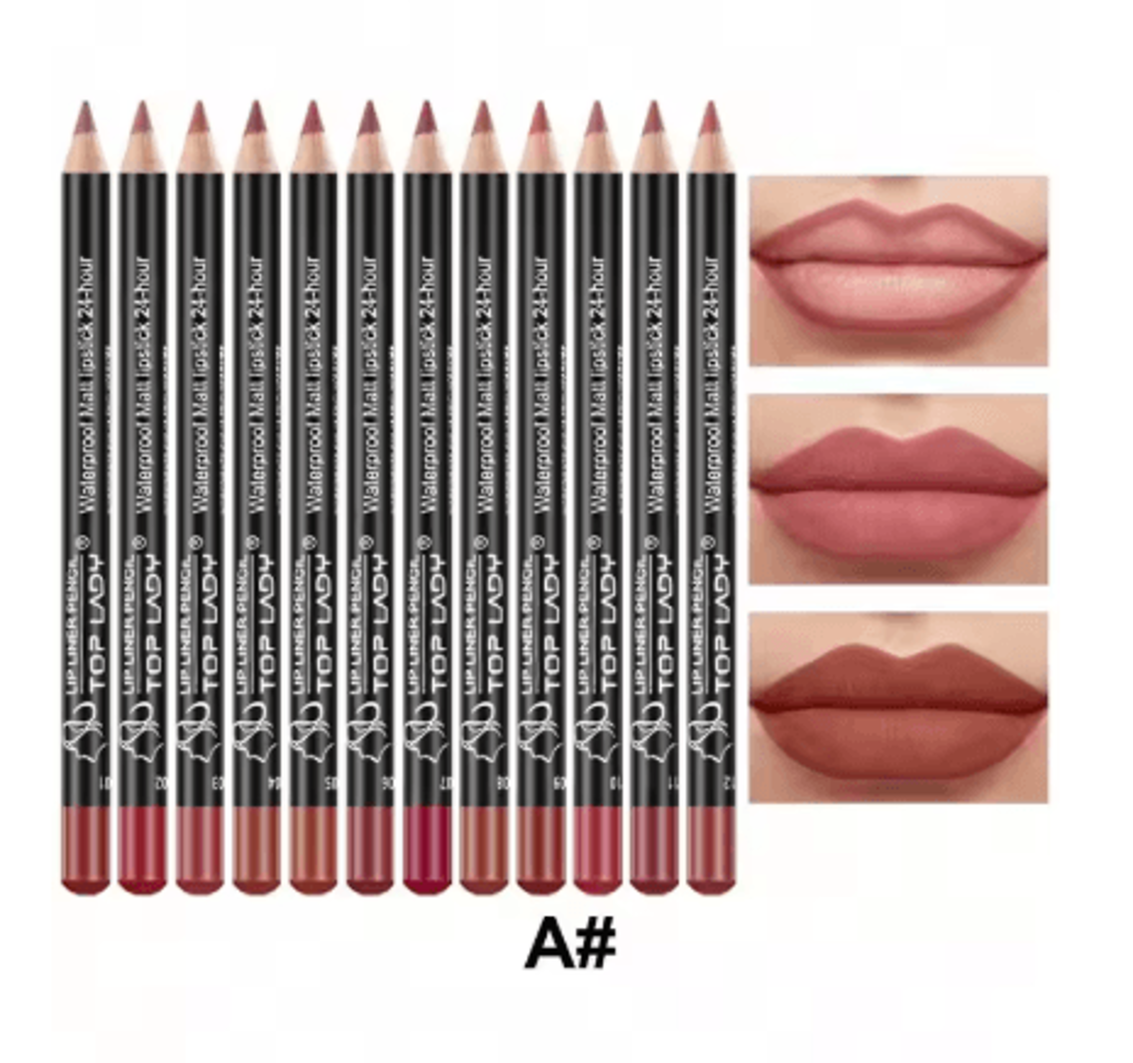 12 Color Professional Lip Liner Pencil Set Matte Nude Finish 4