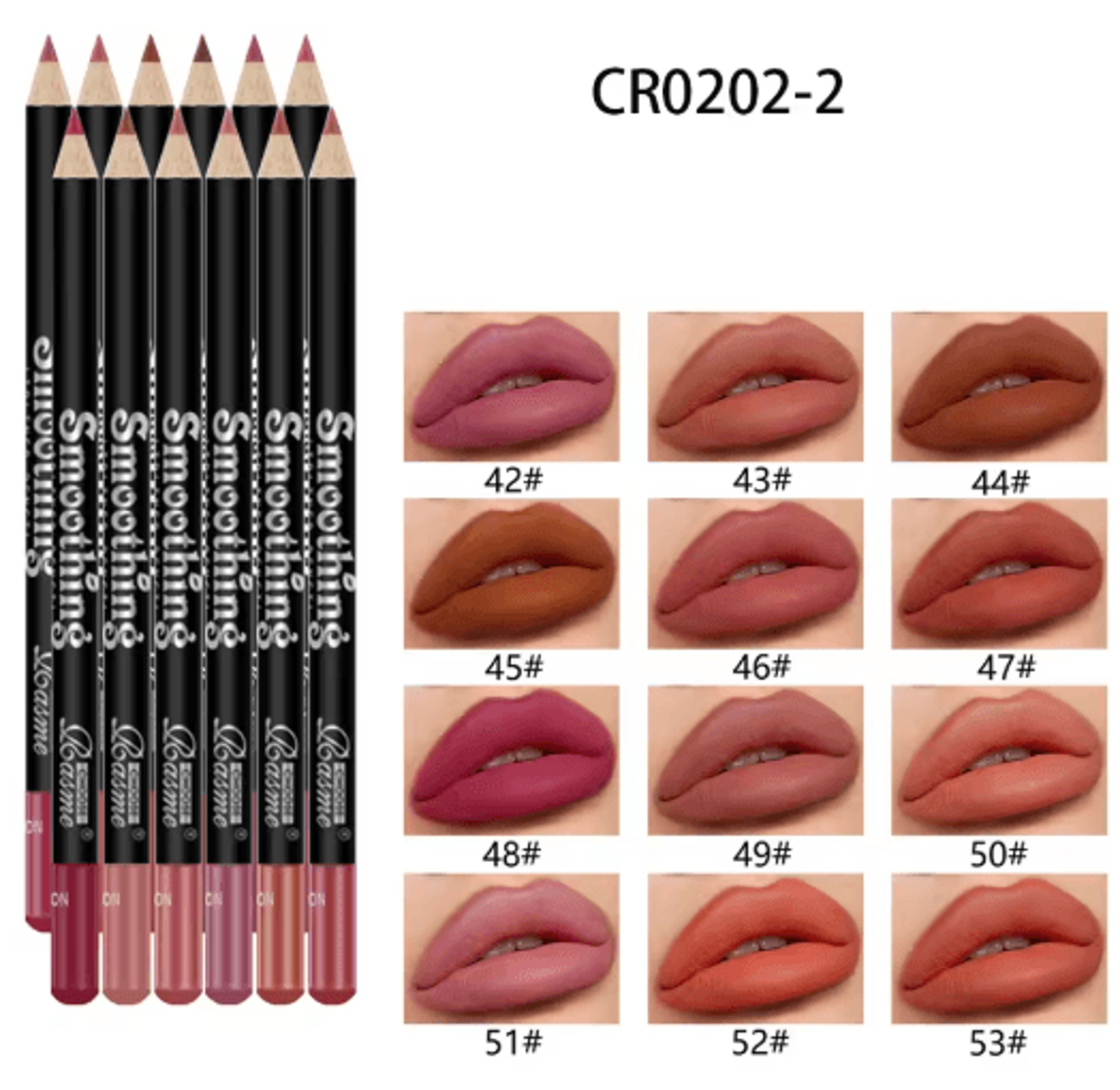 12 Color Professional Lip Liner Pencil Set Matte Nude Finish 5