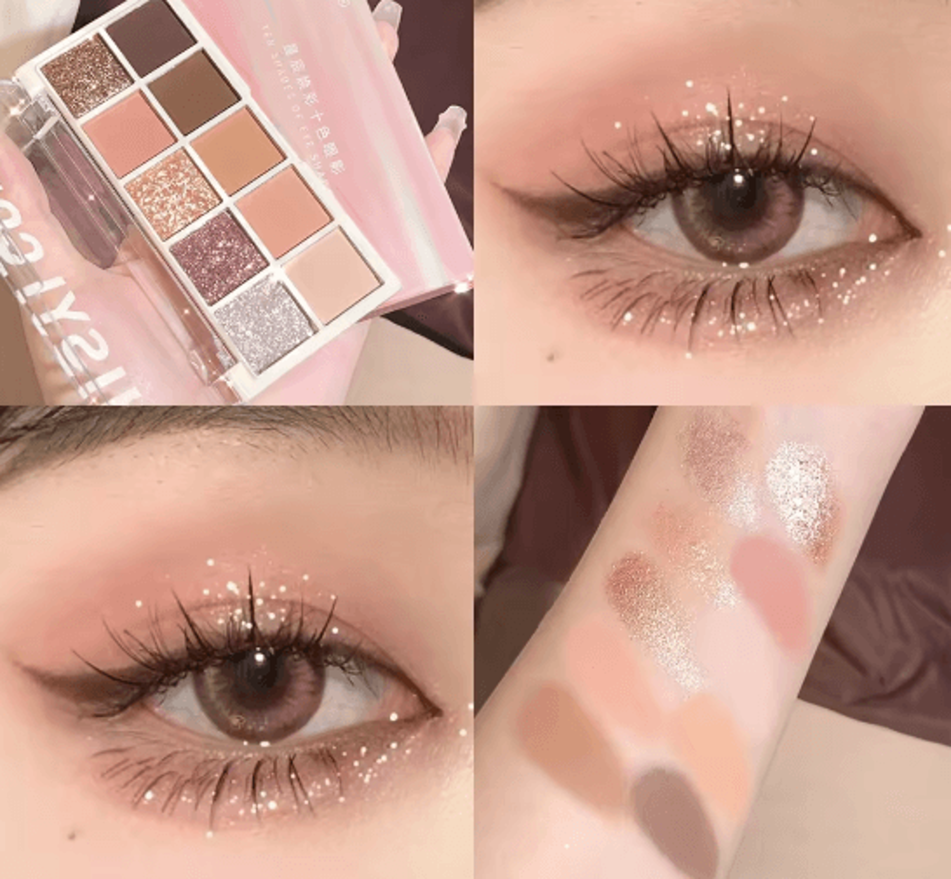 HISYI Star Ten Color Eyeshadow Palette Soft Matte And Pearl Pink Brown 5