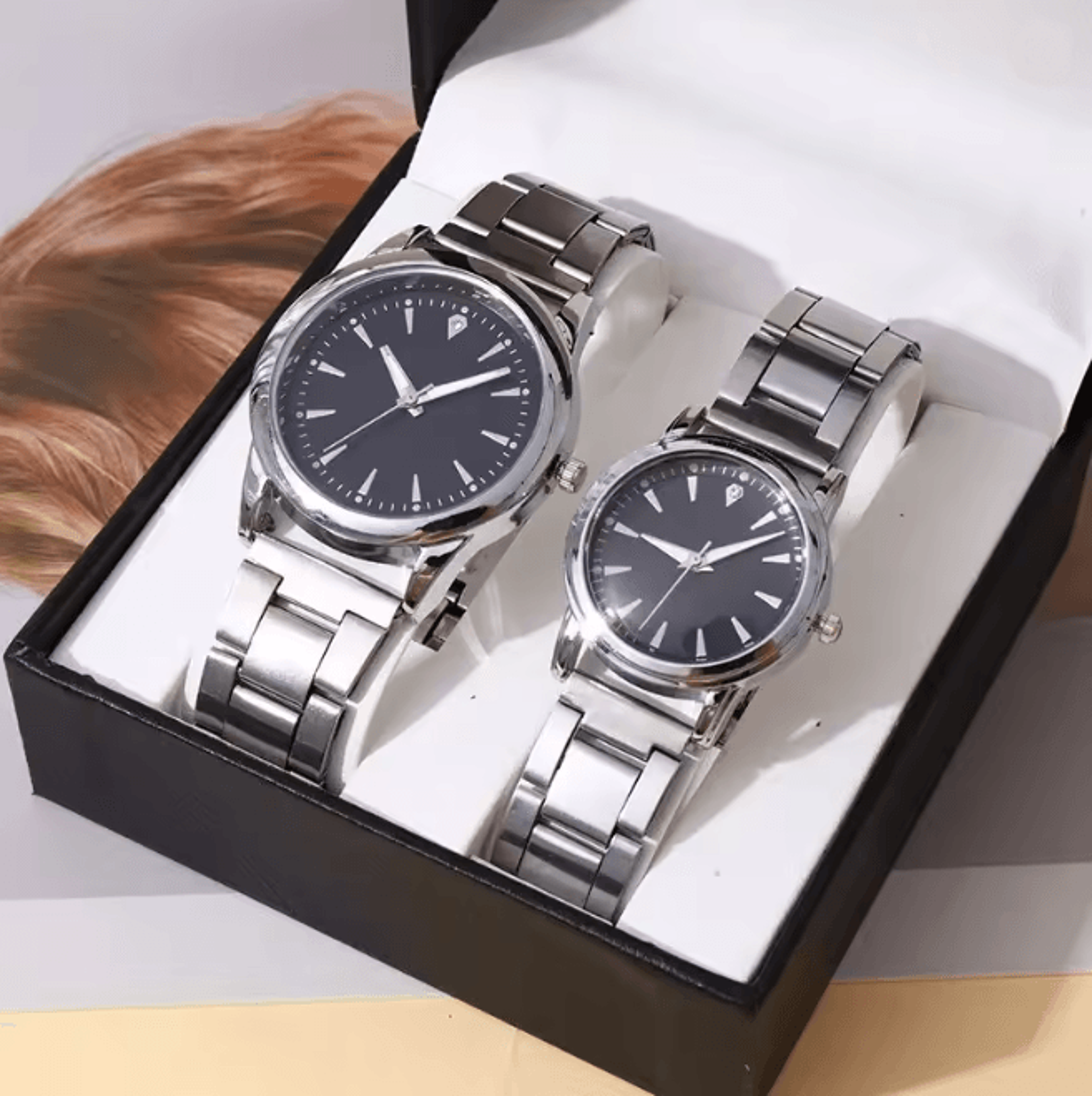 Couple Business Quartz Watch Set Classic Analog Style 0