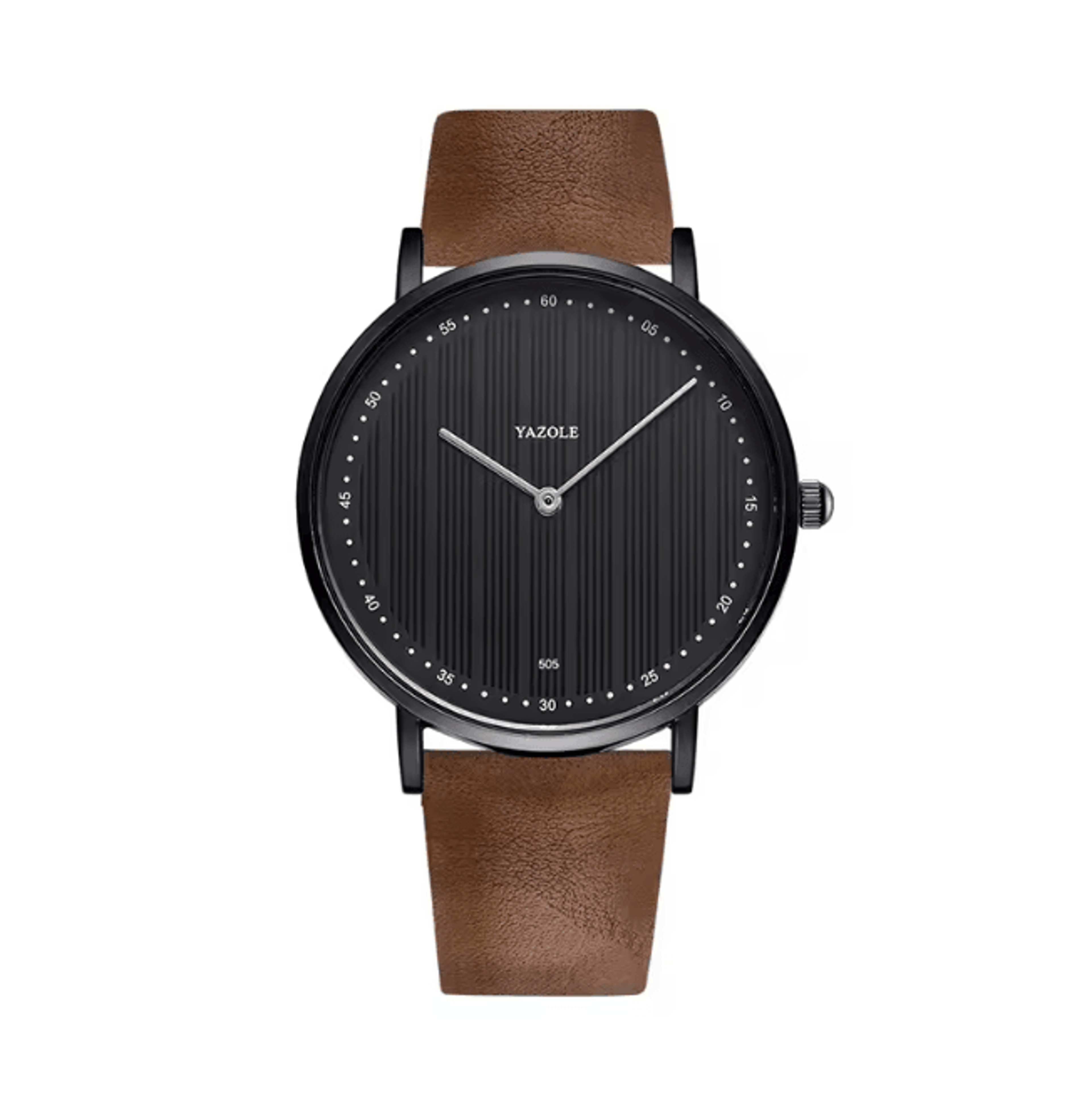 Mens Military Style Quartz Watch Genuine Leather Strap 10