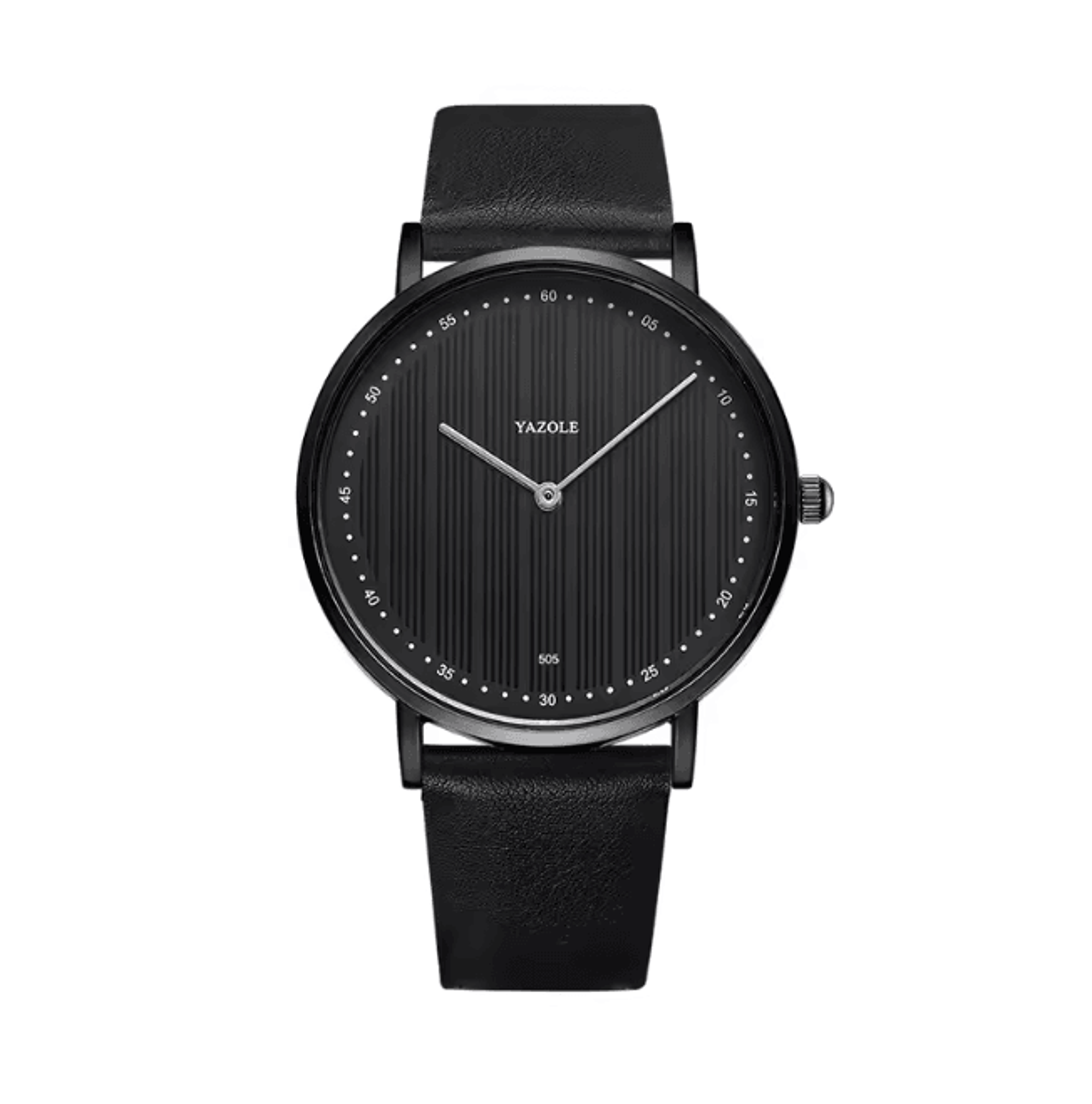 Mens Military Style Quartz Watch Genuine Leather Strap 4